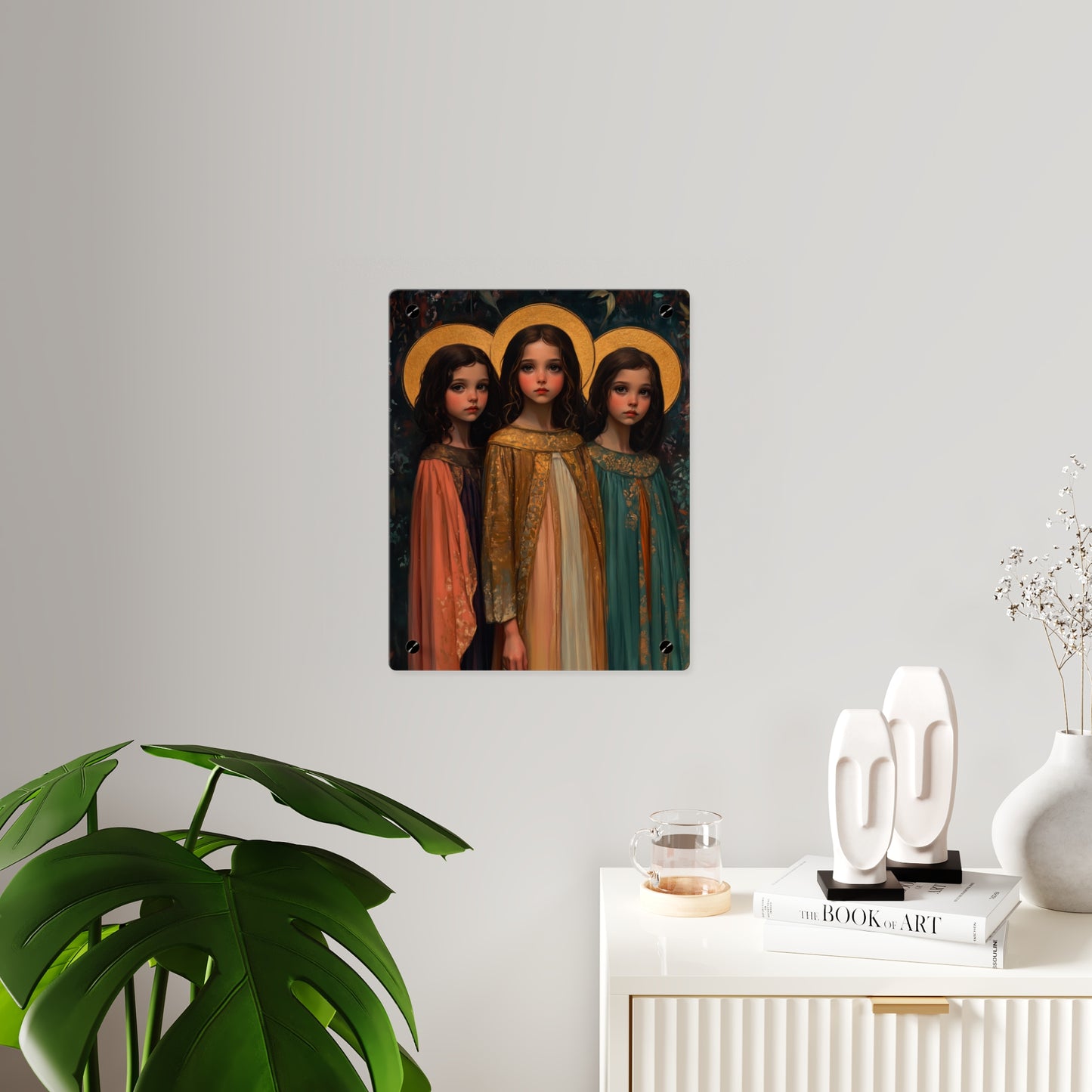 Saints Faith, Hope and Charity Acrylic Wall Art Panel - Ready to Hang Acrylic Print - Catholic Saint Art Print - Sister Art