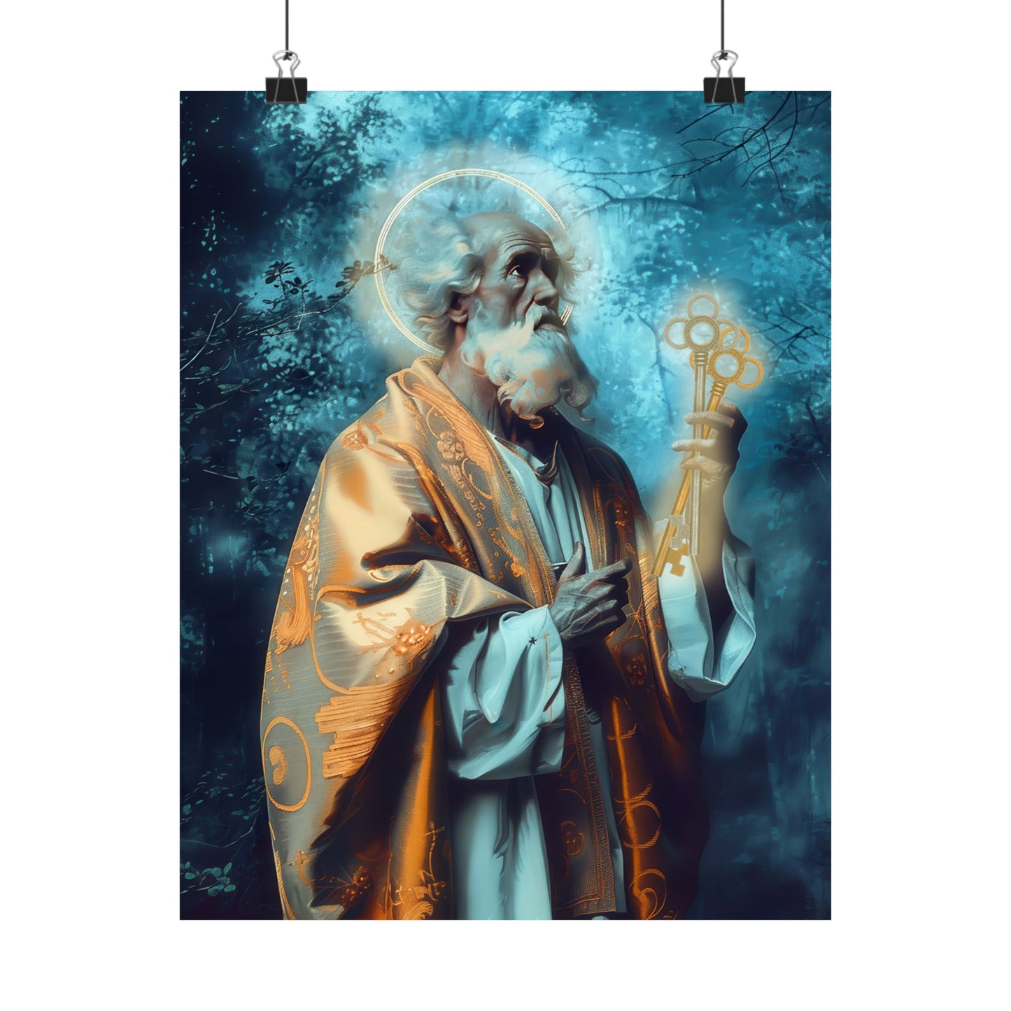 Saint Peter Poster Print - Sanctified Souls Print - Multiple Sizes - Premium Posters - Catholic Art for your home - Keys to Heaven