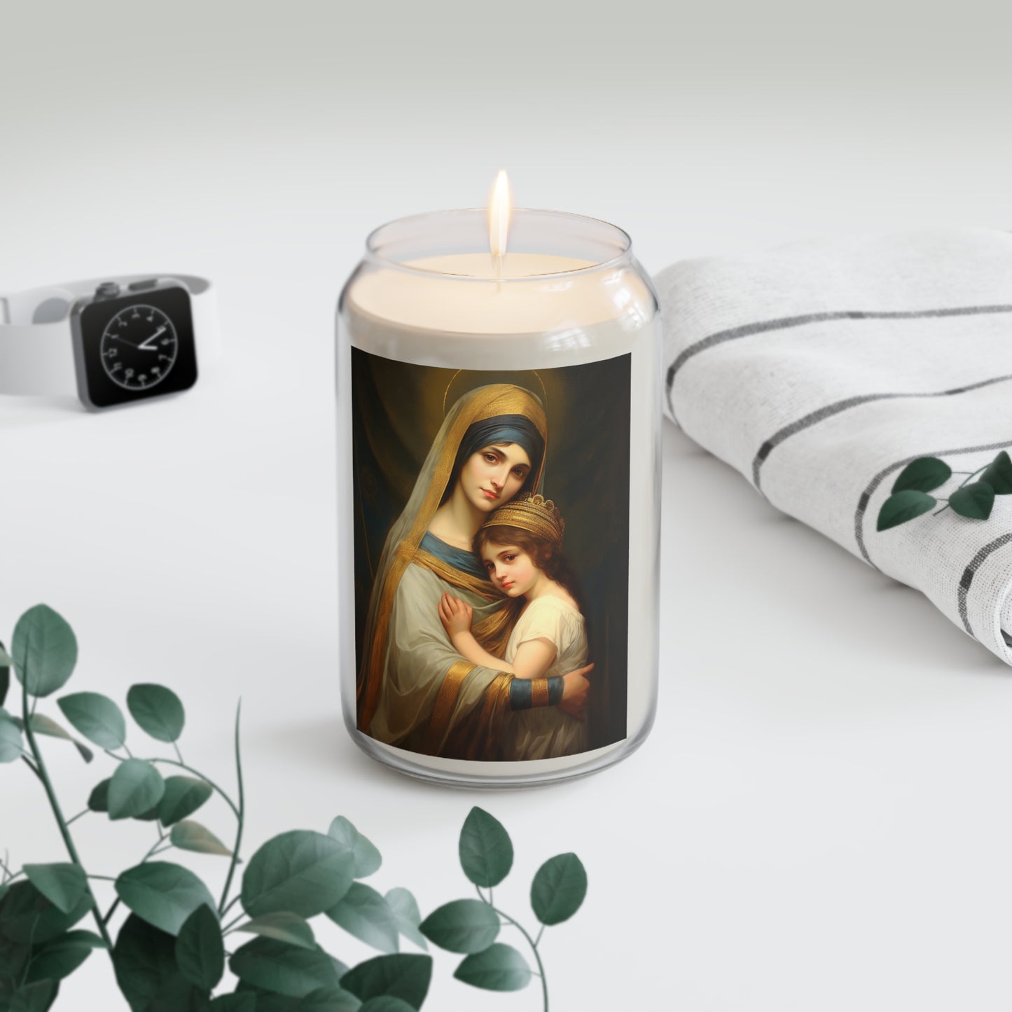 Saint Anne mother to Mary the Blessed Virgin - Scented Prayer Candle, 13.75oz - Tall Size - Religious Prayer Candle - Catholic Art