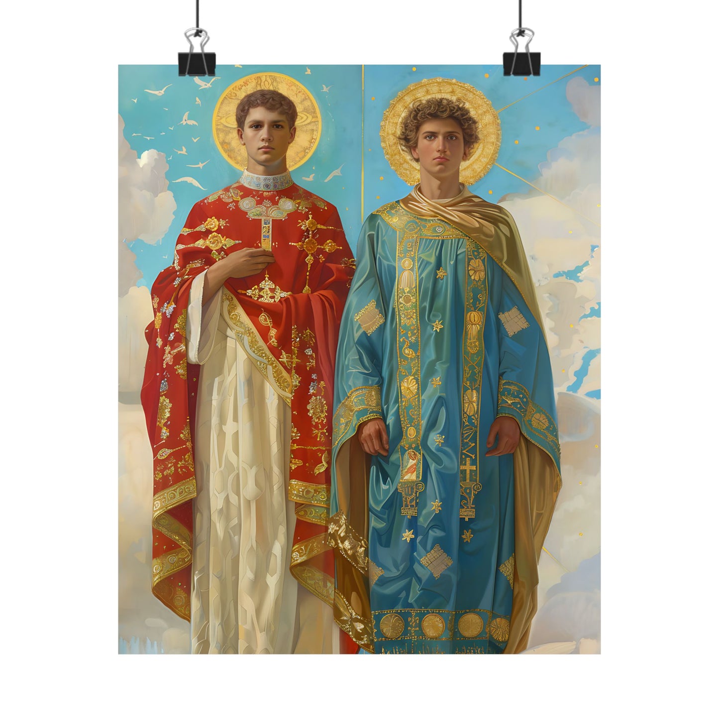 Saints Faustinus and Jovita - Sanctified Souls Print - Multiple Sizes - Premium Matte Vertical Posters - Catholic Art for the home