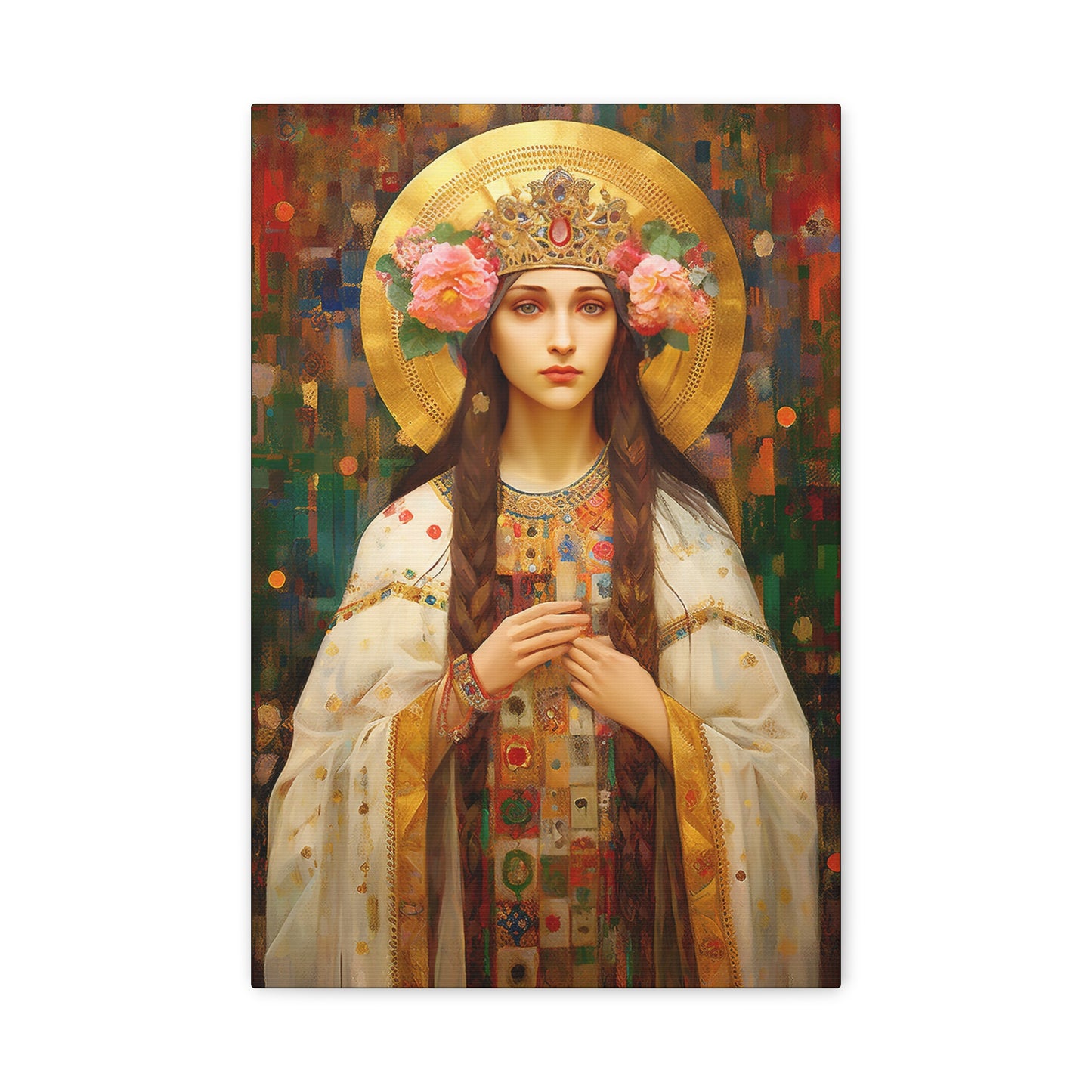 Saint Elizabeth of Hungary - Museum Wrapped Canvas - Sanctified Souls Print - Religious Art for your Home