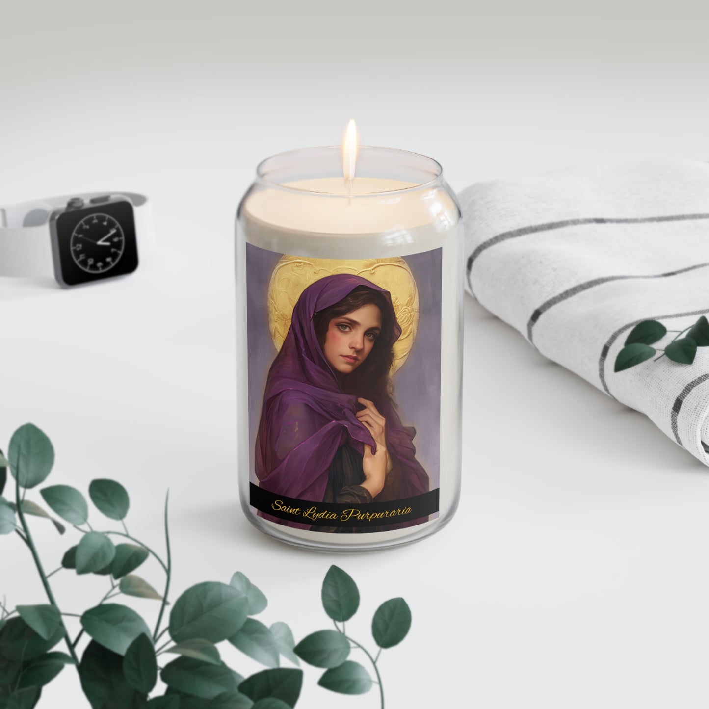 Saint Lydia Purpuraria / Lydia of Thyatira - Scented Prayer Candle, 13.75oz - Candle - Catholic Art - prayer room Scented Candle