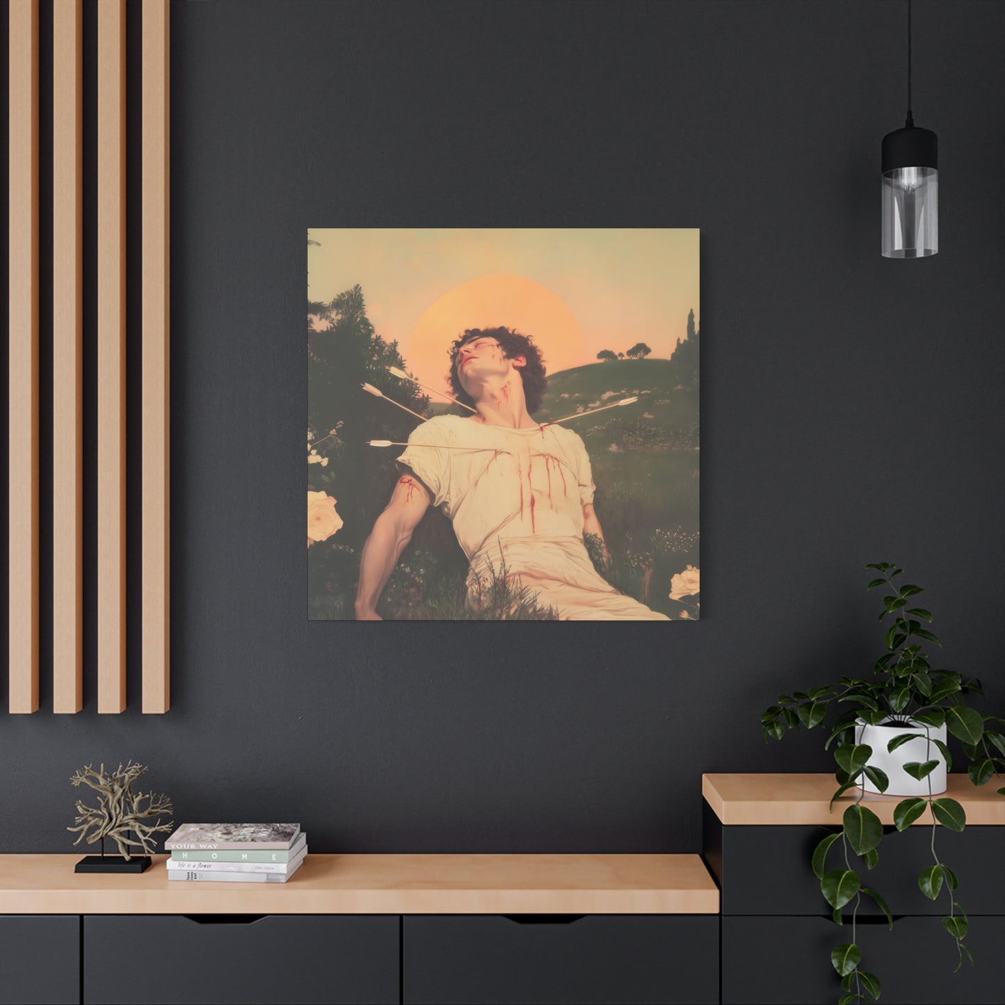 Saint Sebastian - Museum Wrapped Canvas - Sanctified Souls Print - Religious Art for your Home - Catholic Patron Saint Art