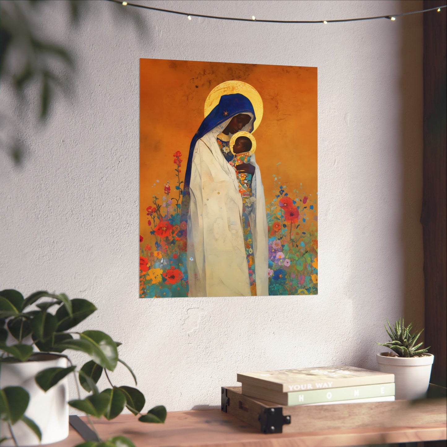The Divine Embrace- Our Lady of Kibeho's Love - Sanctified Souls Print - Multiple Sizes - Premium Posters - Catholic Art - Christian