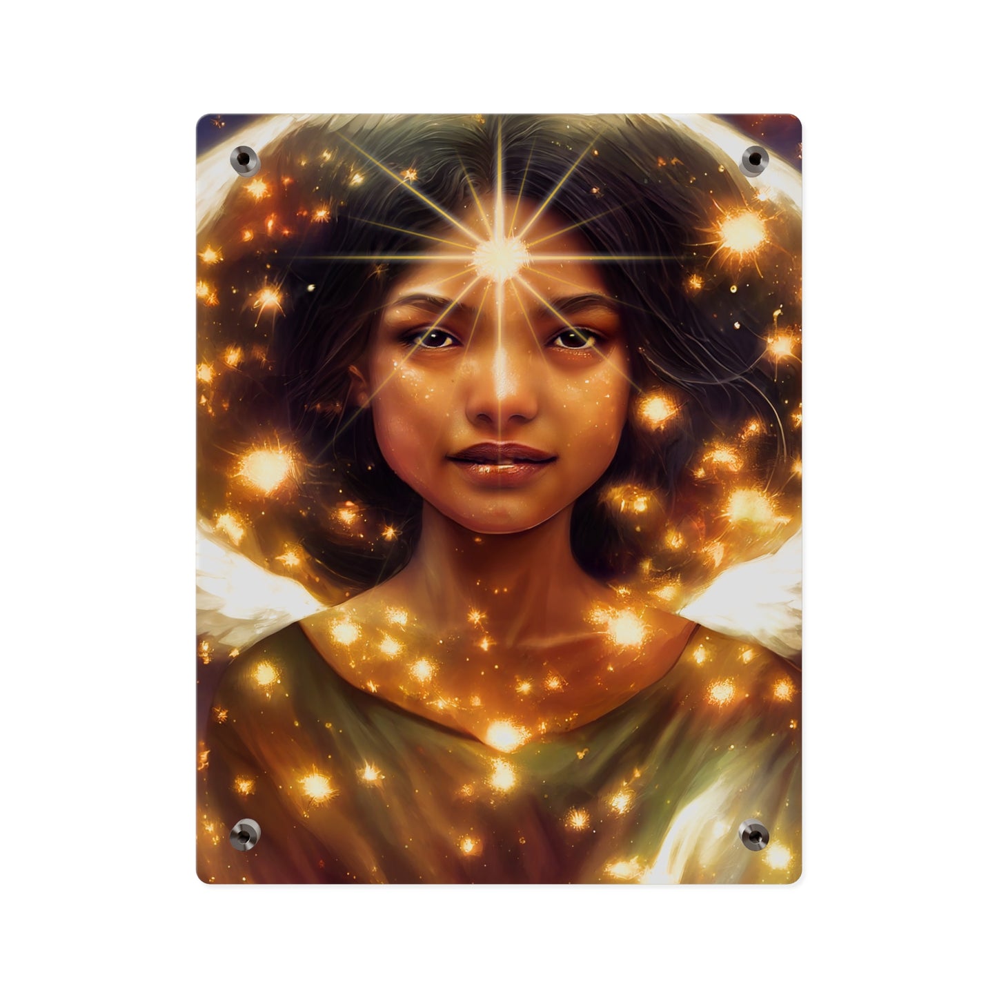 Uriel Acrylic Wall Art Panel - Ready to Hang Acrylic Print - Guardian Angel Art - Divine Magic Angel Oracle Art - Spiritual based work