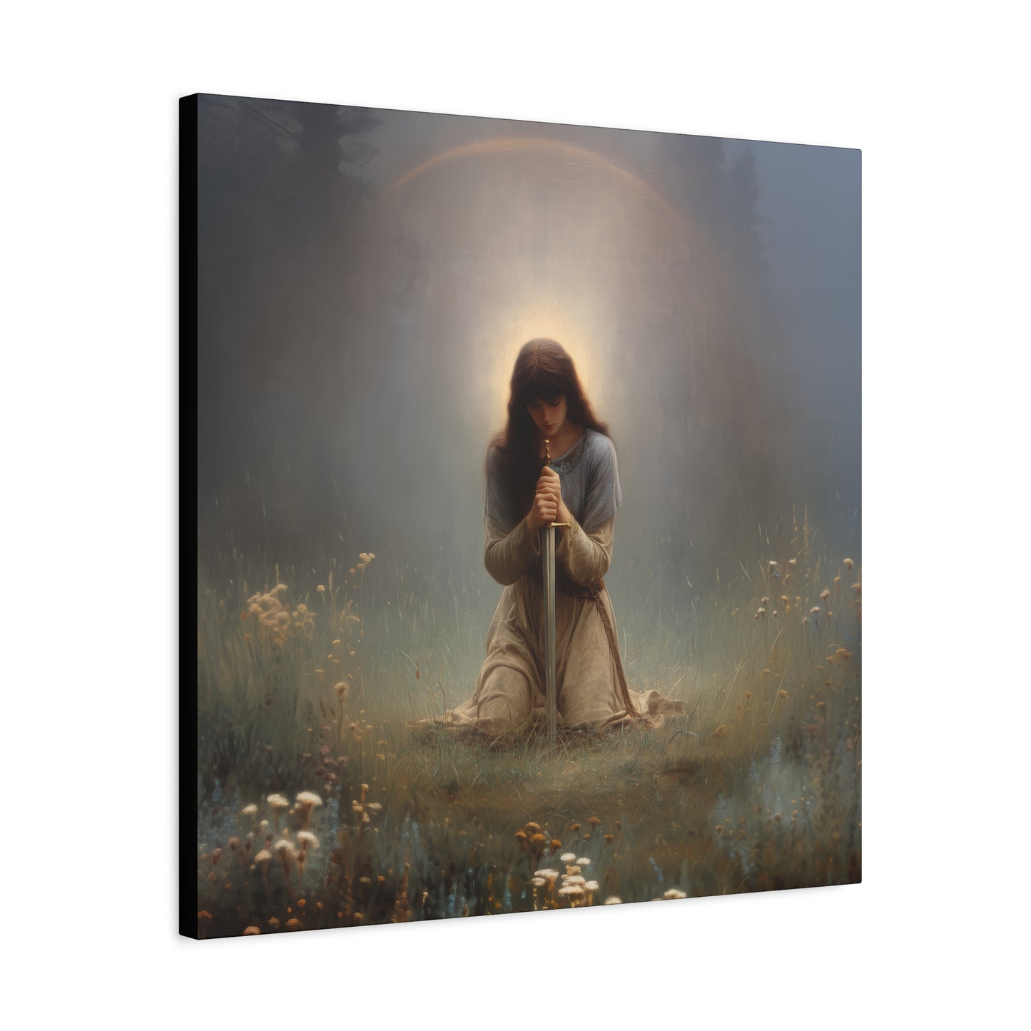 Saint Joan of Arc - Museum Wrapped Canvas - Sanctified Souls Print - Religious Art for your Home - Catholic Patron Saint Art