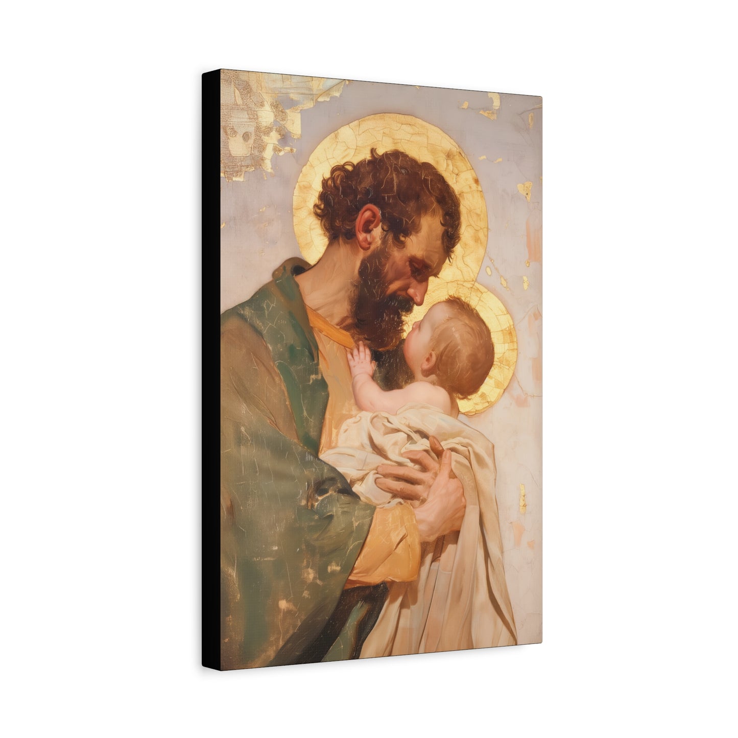 Saint Joseph, Pillar of the Holy Family - Museum Wrapped Canvas - Print - Religious Art for your Home - Christian print - Prayer Room