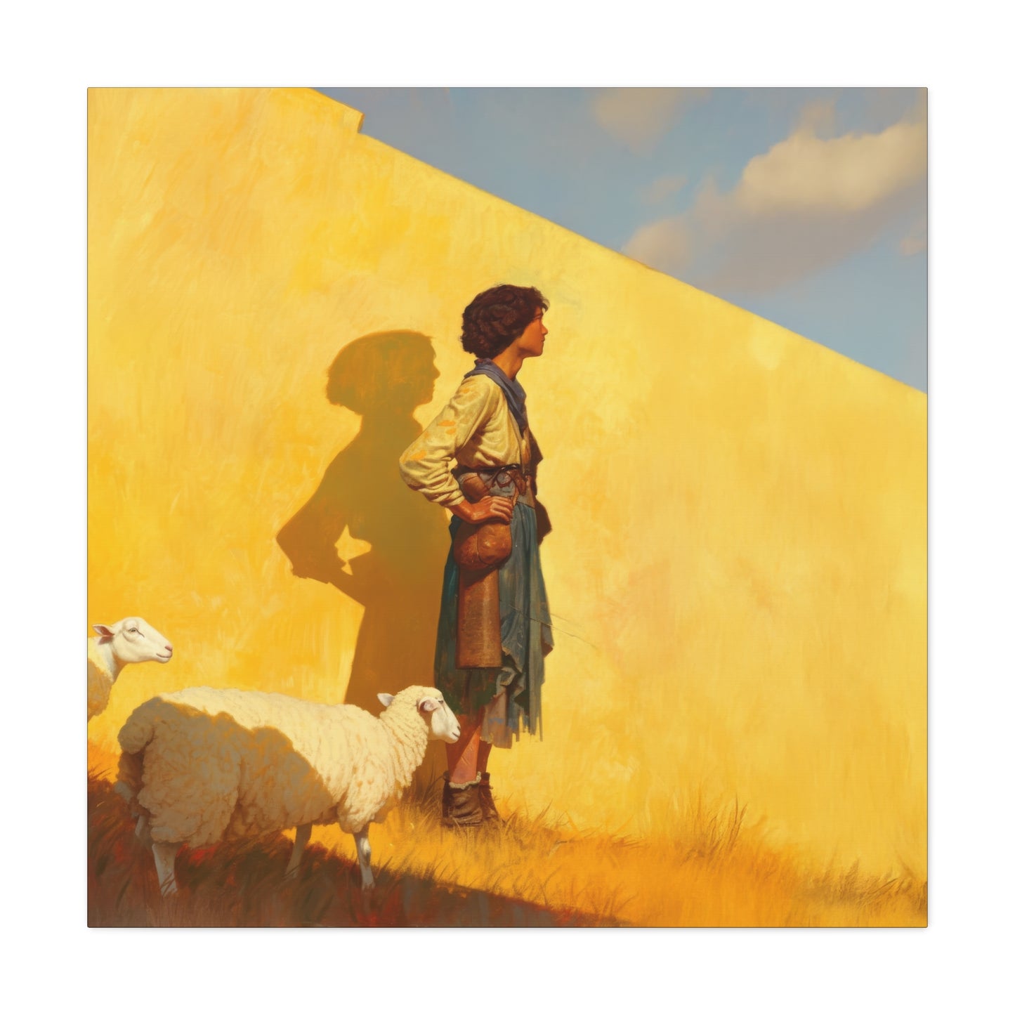 David son of Jesse - David the Shepherd Boy - Museum Wrapped Canvas - Sanctified Souls Print - Religious Art for your Home