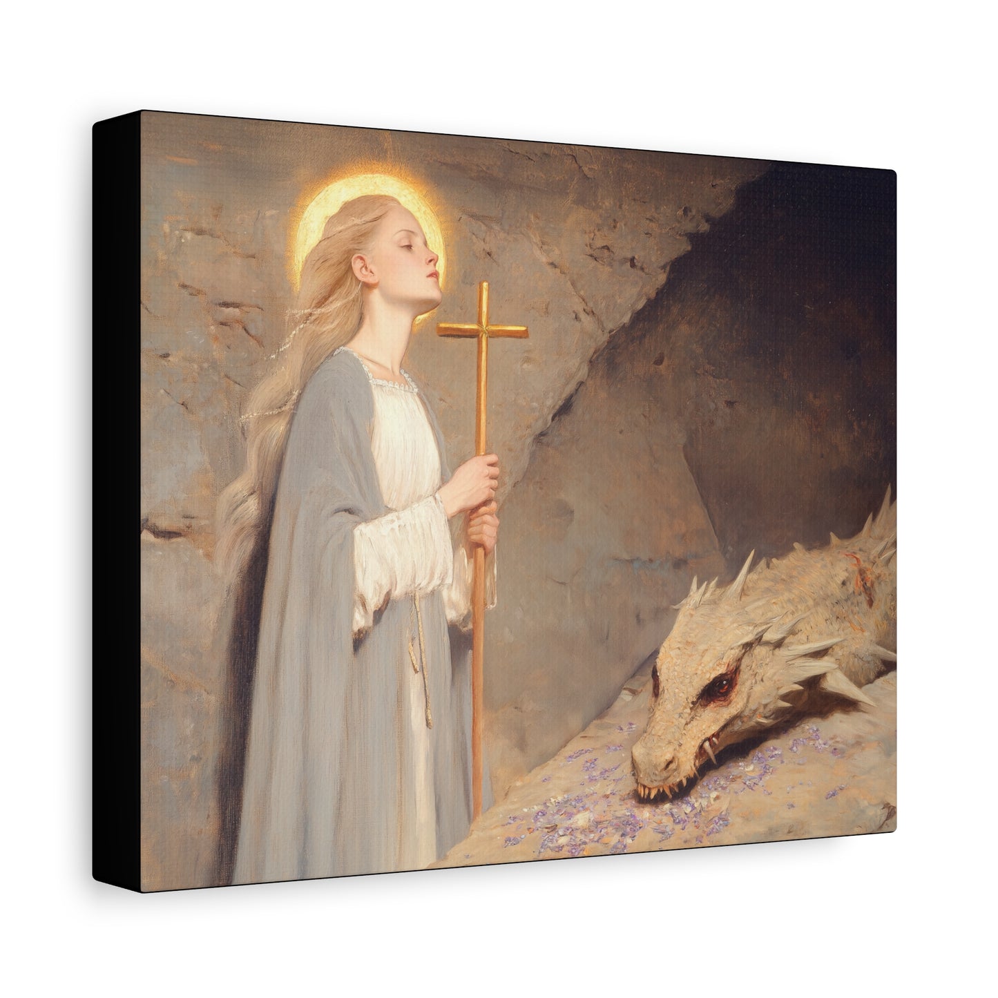 Saint Margaret of Antioch - Museum Wrapped Canvas - Sanctified Souls Print - Religious Art for your Home - Catholic Patron Saint Art
