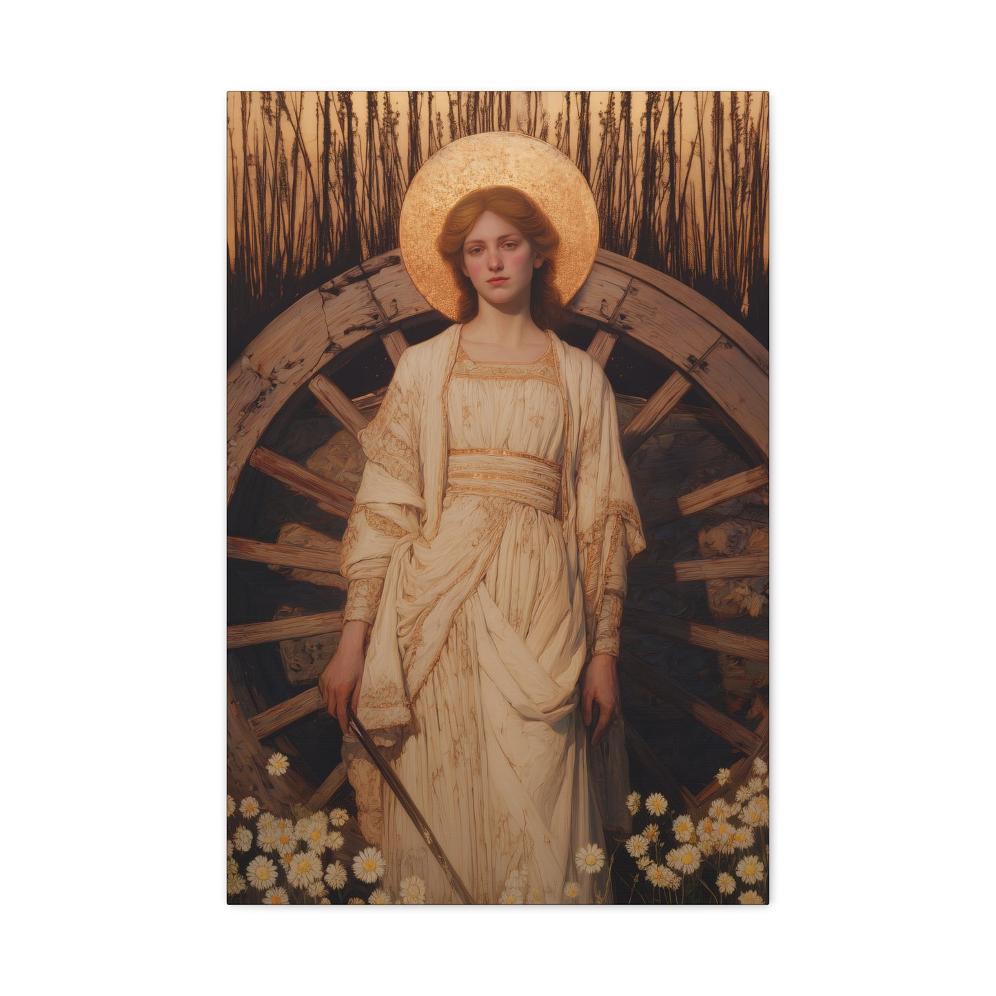Saint Catherine of Alexandria - Museum Wrapped Canvas - Sanctified Souls Print - Religious Art for your Home - Catholic Patron Saint Art