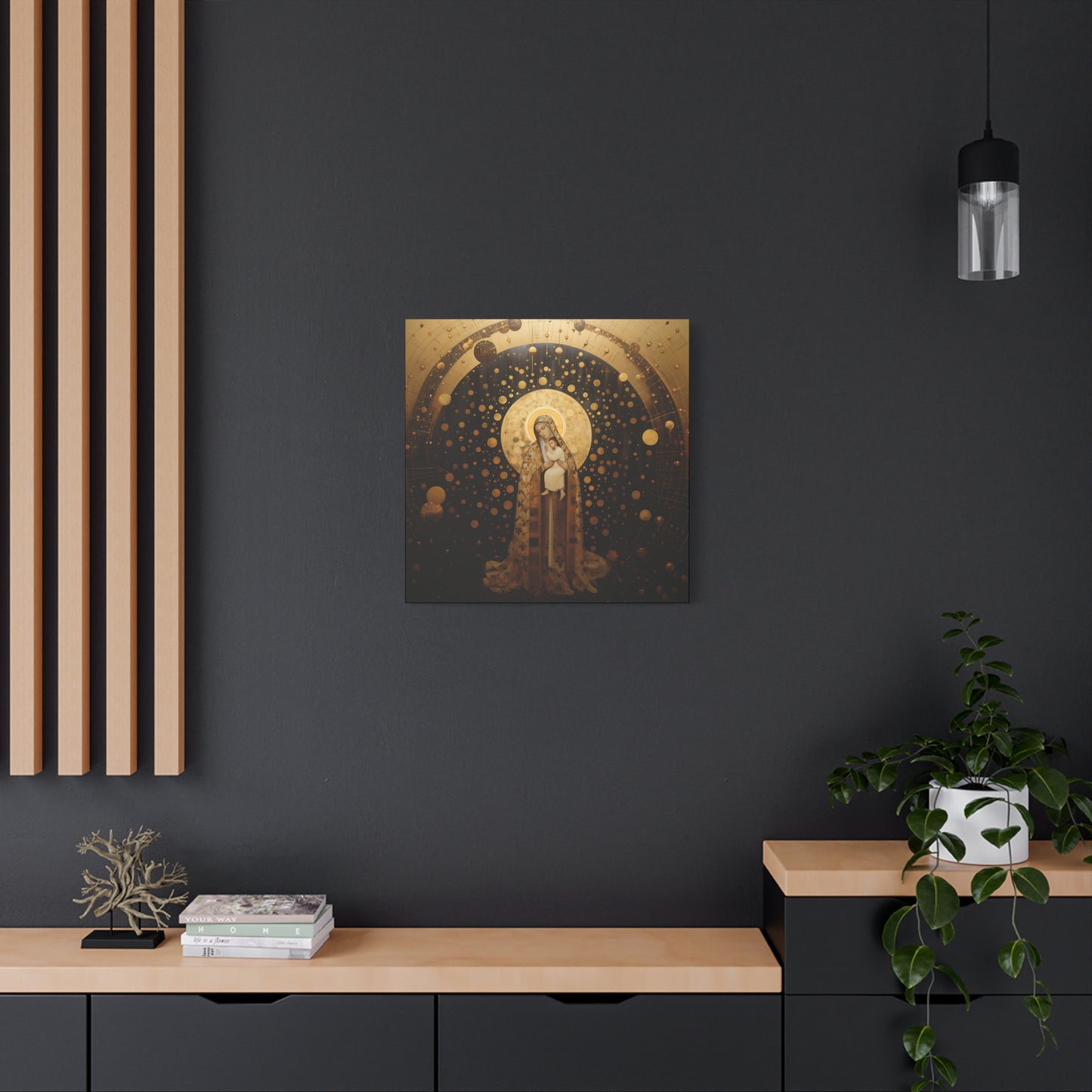 The Golden Mary - Mary the Blessed Virgin - Gallery Wrapped Canvas - Sanctified Souls Print - Religious Art for your Home - Pop Art
