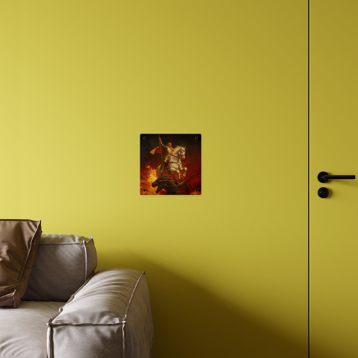 Saint George Wall Art Panel - Ready to Hang Acrylic Print - Catholic Saint Art - Patron Saint Print - No Frame needed