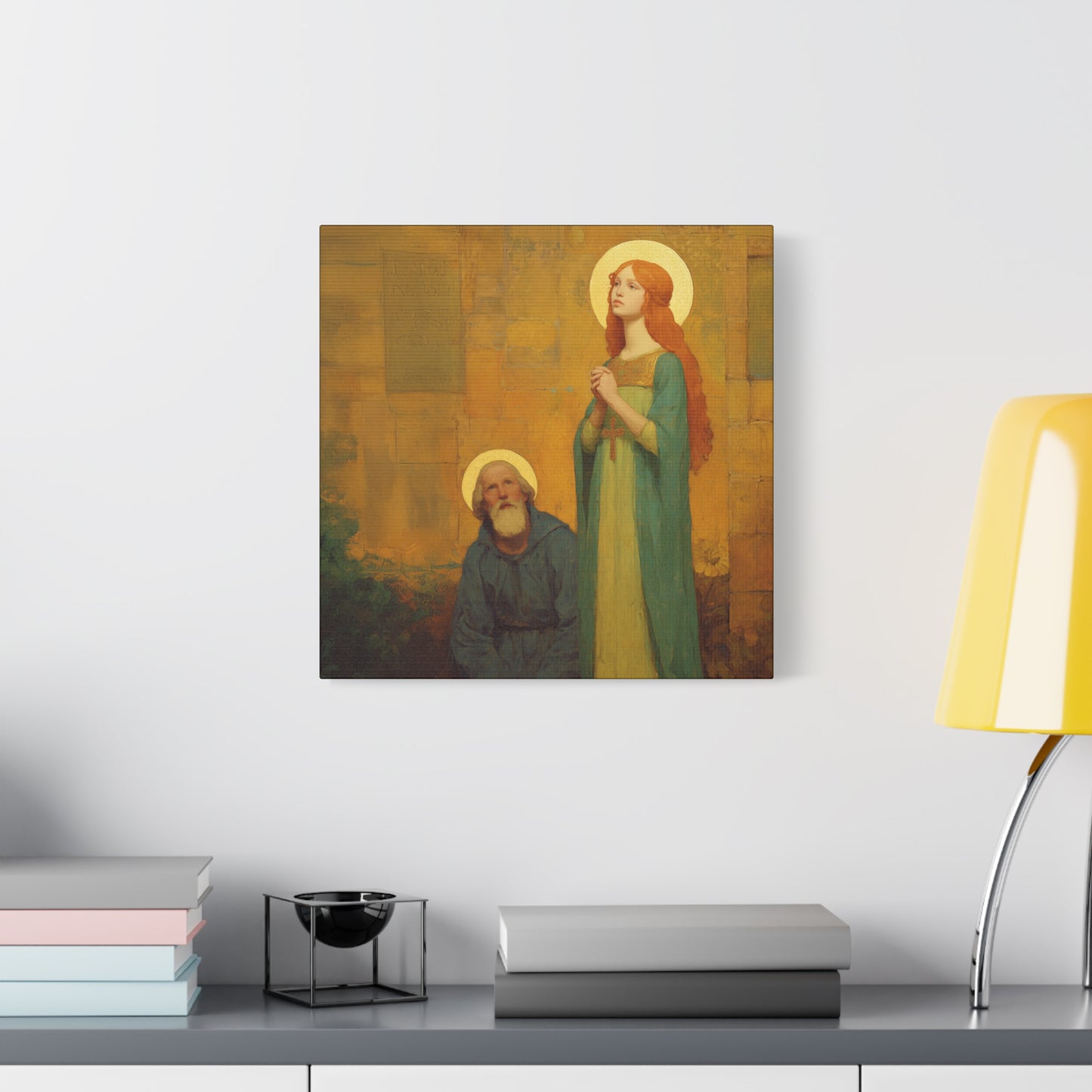 Saints Justina and Cyprian - Multiple Sizes - Catholic Home art - Museum Wrapped Canvas - Sanctified Souls Print - Catholic Martyr Art