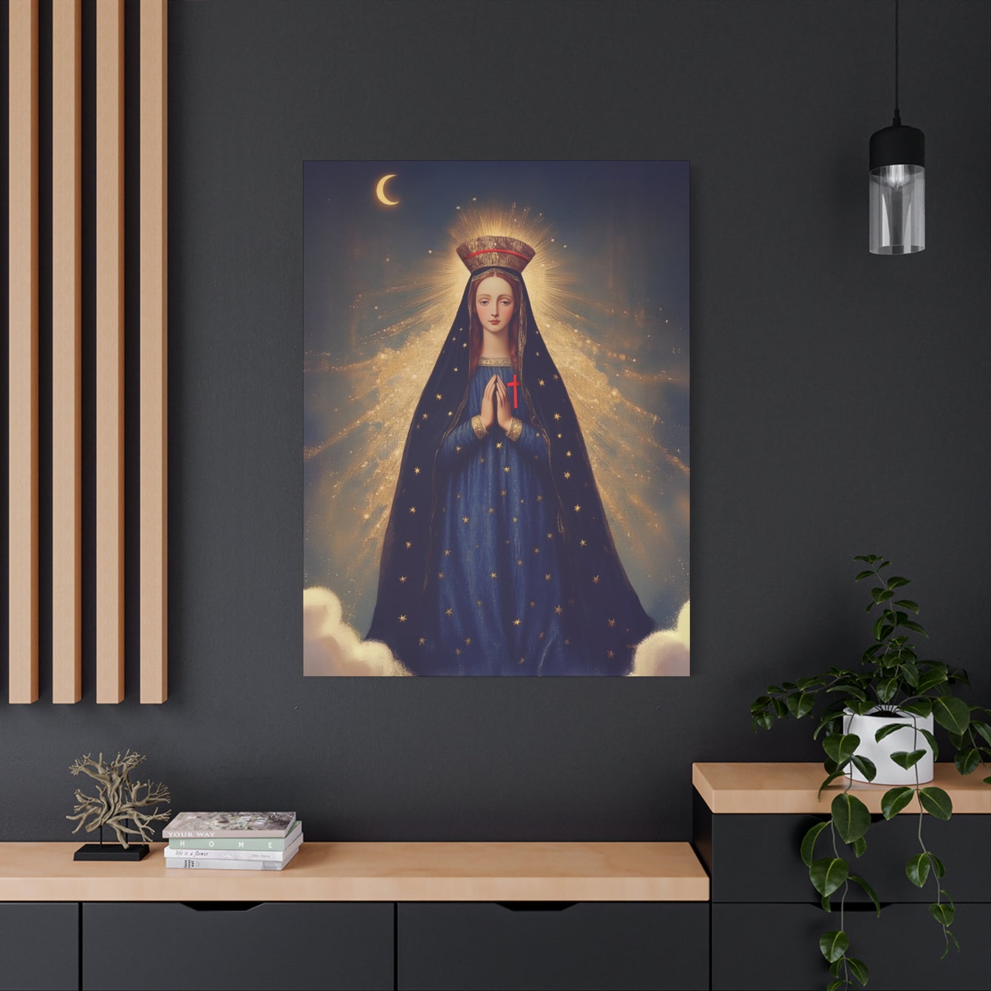 Our Lady of Pontmain - Multiple Sizes - Catholic Home art - Museum Wrapped Canvas - Sanctified Souls Print - Mother Mary Art