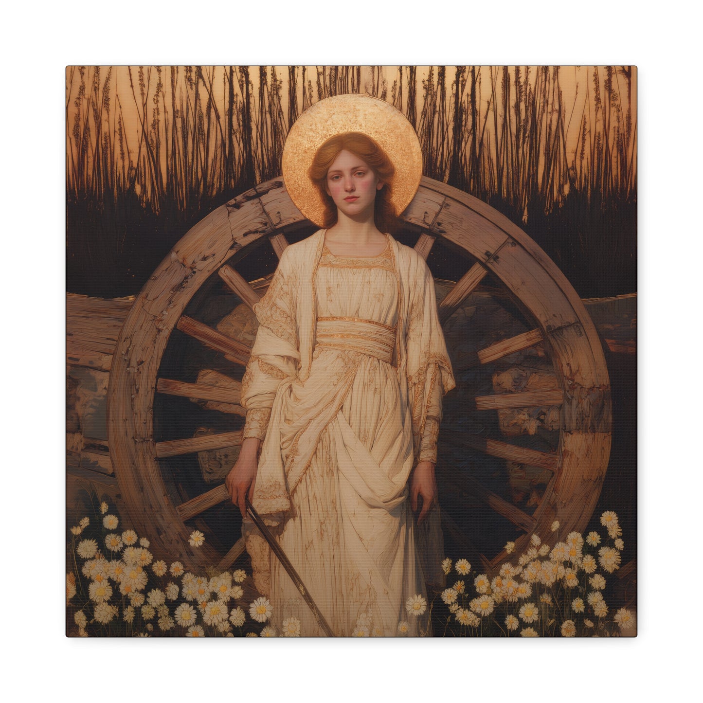 Saint Catherine of Alexandria - Museum Wrapped Canvas - Sanctified Souls Print - Religious Art for your Home - Catholic Patron Saint Art