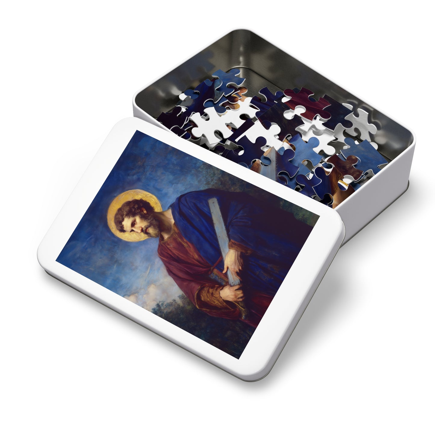 Saint Simon the Apostle - Puzzle & Keepsake Tin - Religious Jigsaw Puzzle (30, 110, 252, 500,1000-Piece)