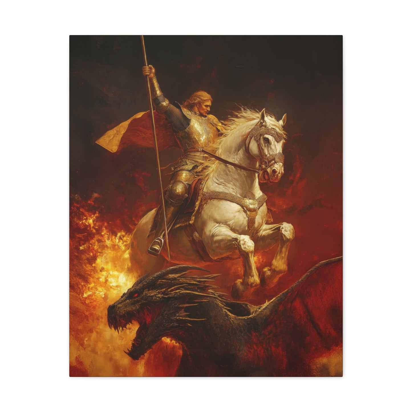 Saint George - Museum Wrapped Canvas - Sanctified Souls Print - Religious Art for your Home - Catholic Patron Saint Art