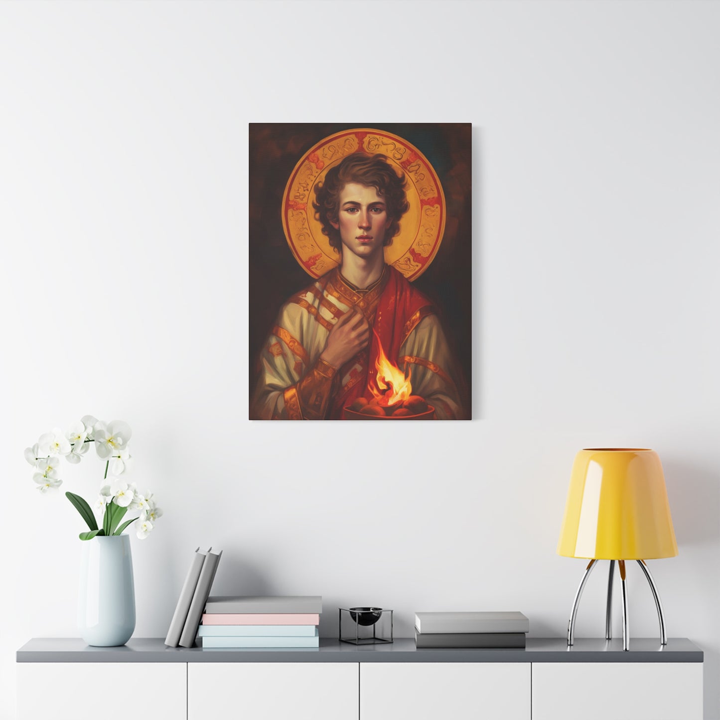 Saint Lawrence Deacon and Martyr Canvas Print - Multiple Sizes - Catholic Home art - Museum Wrapped Canvas - Sanctified Souls Print