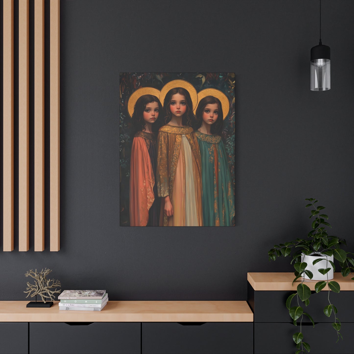 Saints Faith, Hope and Charity - Museum Wrapped Canvas - Print - Religious Art for your Home - Christian print - Prayer Room Catholic Saint