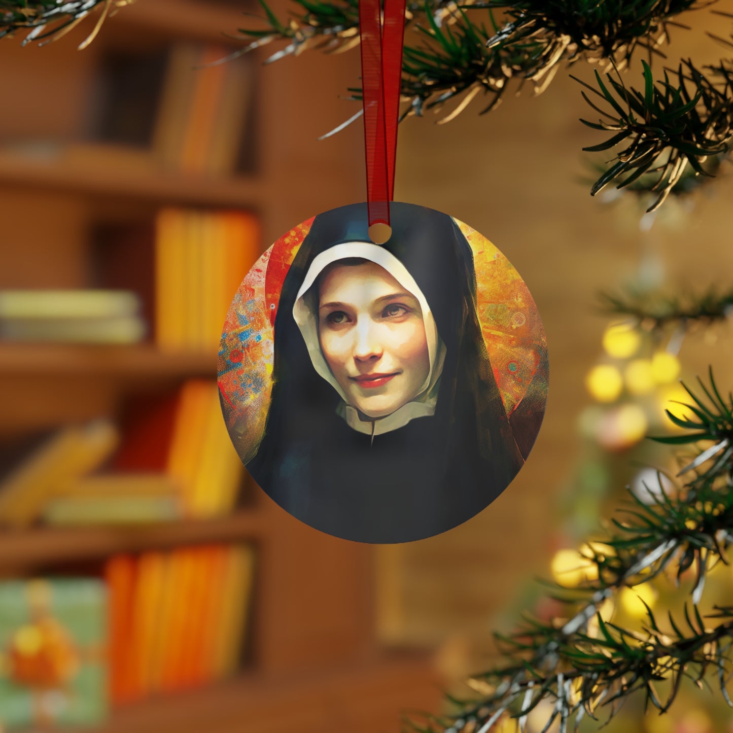Saint Maria Faustina Kowalska Ornament - Religious Holiday Christmas Ornament and Keepsake - Double sided Keepsake Religious Ornament