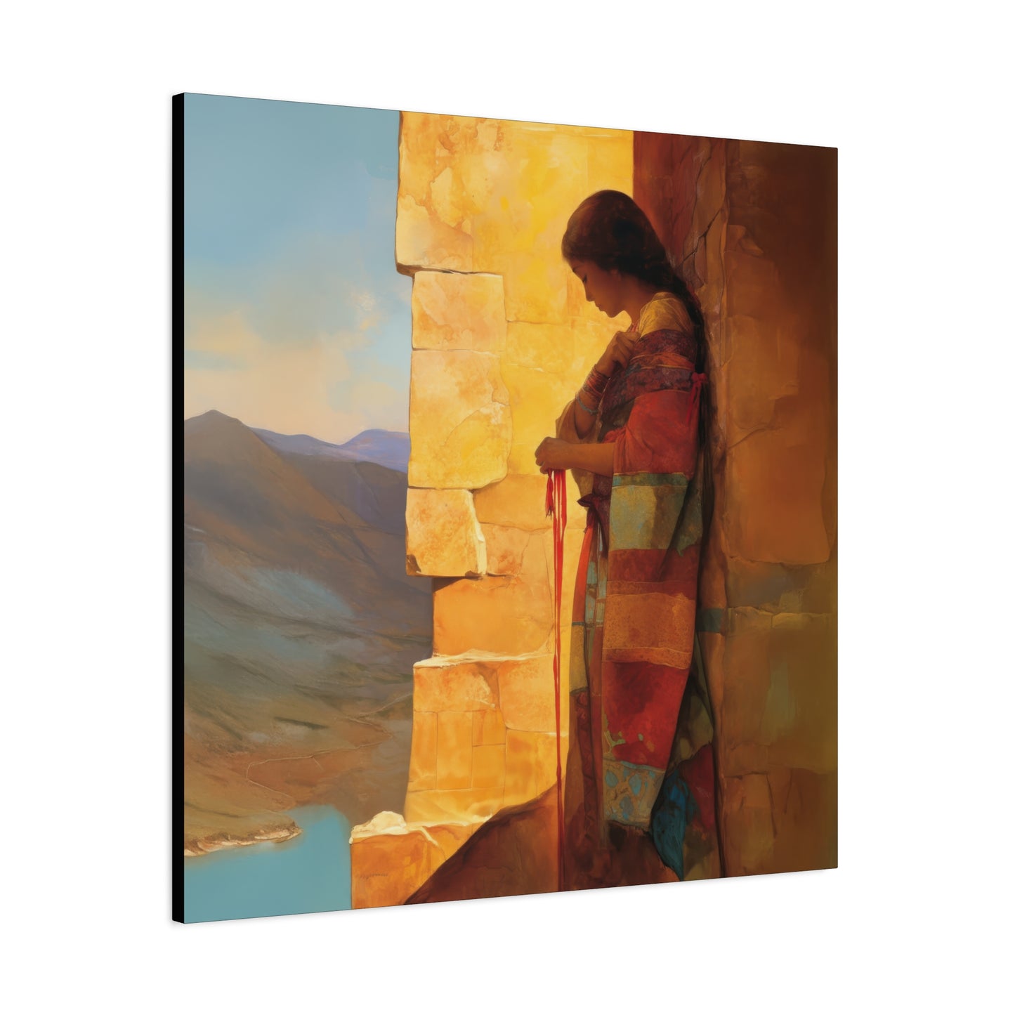 A Thread Through the Line of Christ - Rahab Museum Wrapped Canvas - Sanctified Souls Print -Based on Klimt's The Kiss