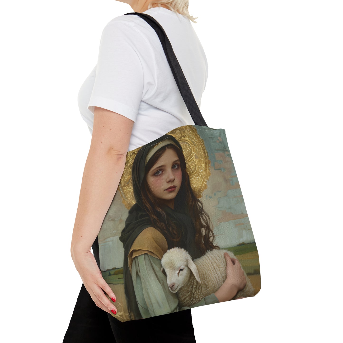 Saint Belina Tote Bag - Purse - Three sizes - Large Medium Small Faith Art Bag - Catholic faith inspired carry-all purse - Double Sided Bag