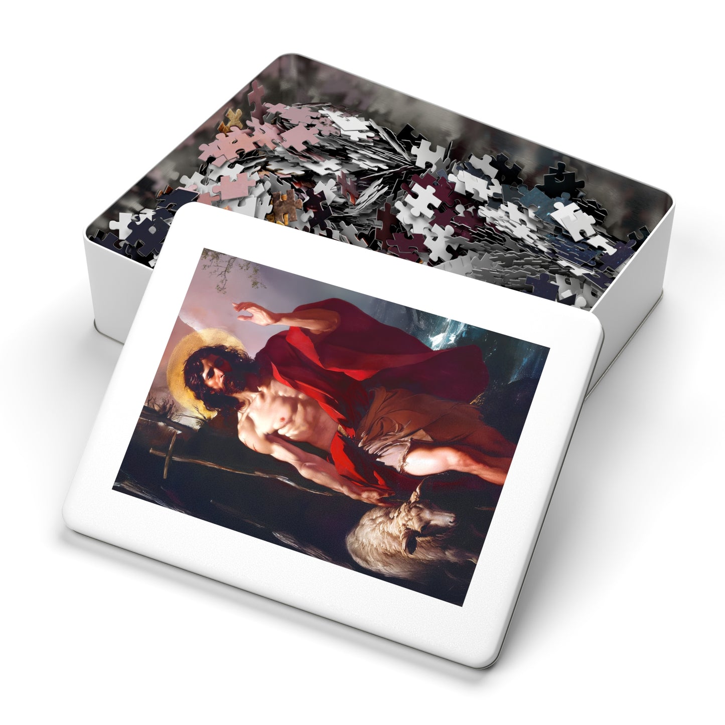 Saint John the Baptist - Puzzle and Keepsake Tin - Religious Jigsaw Puzzle (30, 110, 252, 500,1000) - Gift for Catholic Families