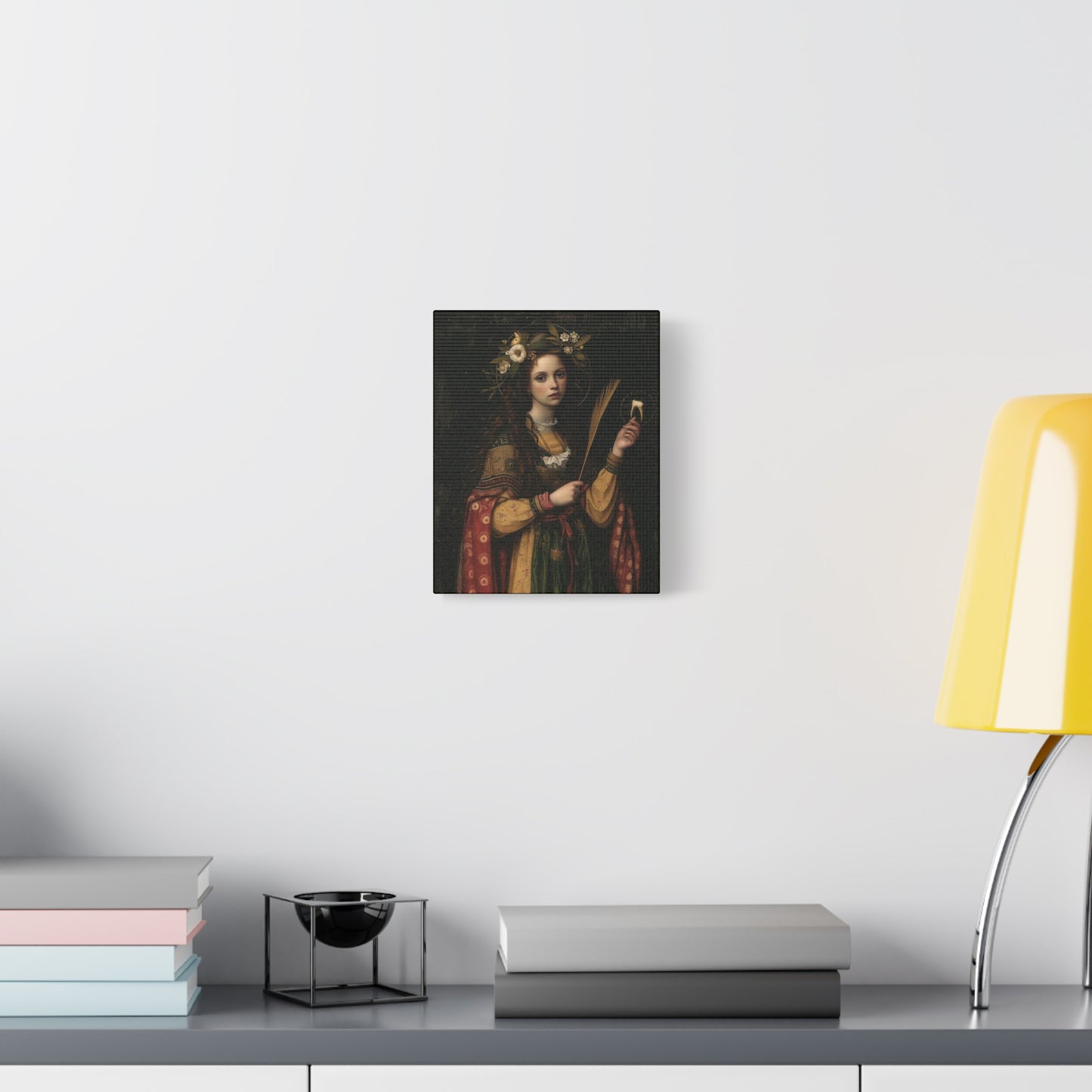 Saint Apollonia - Museum Wrapped Canvas - Print - Religious Art for your Home - Catholic art print - prayer room art