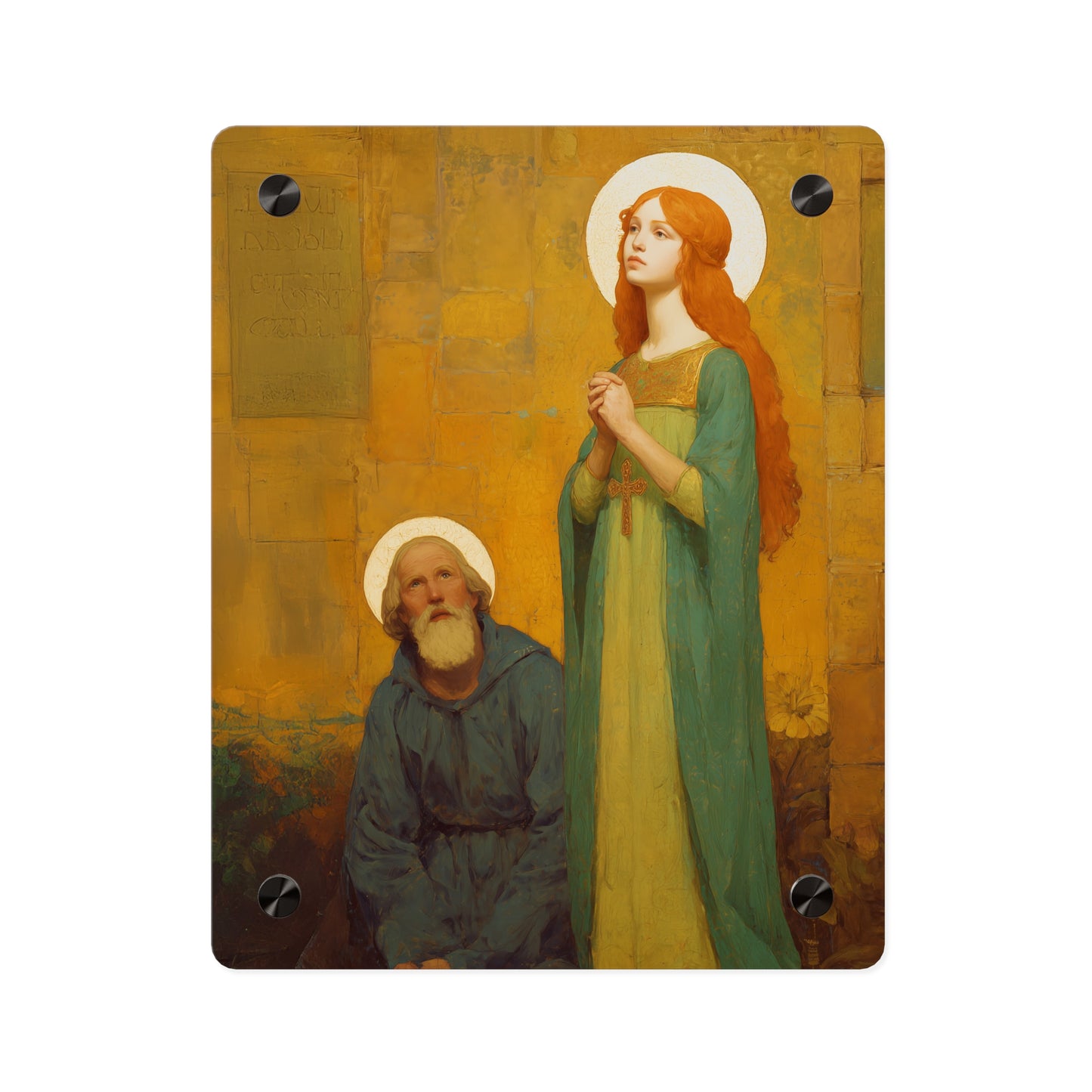 Saints Cyprian and Justina Wall Art Panel - Ready to Hang Acrylic Print - Catholic Saint Art - Patron Saint Print - Martyr Art