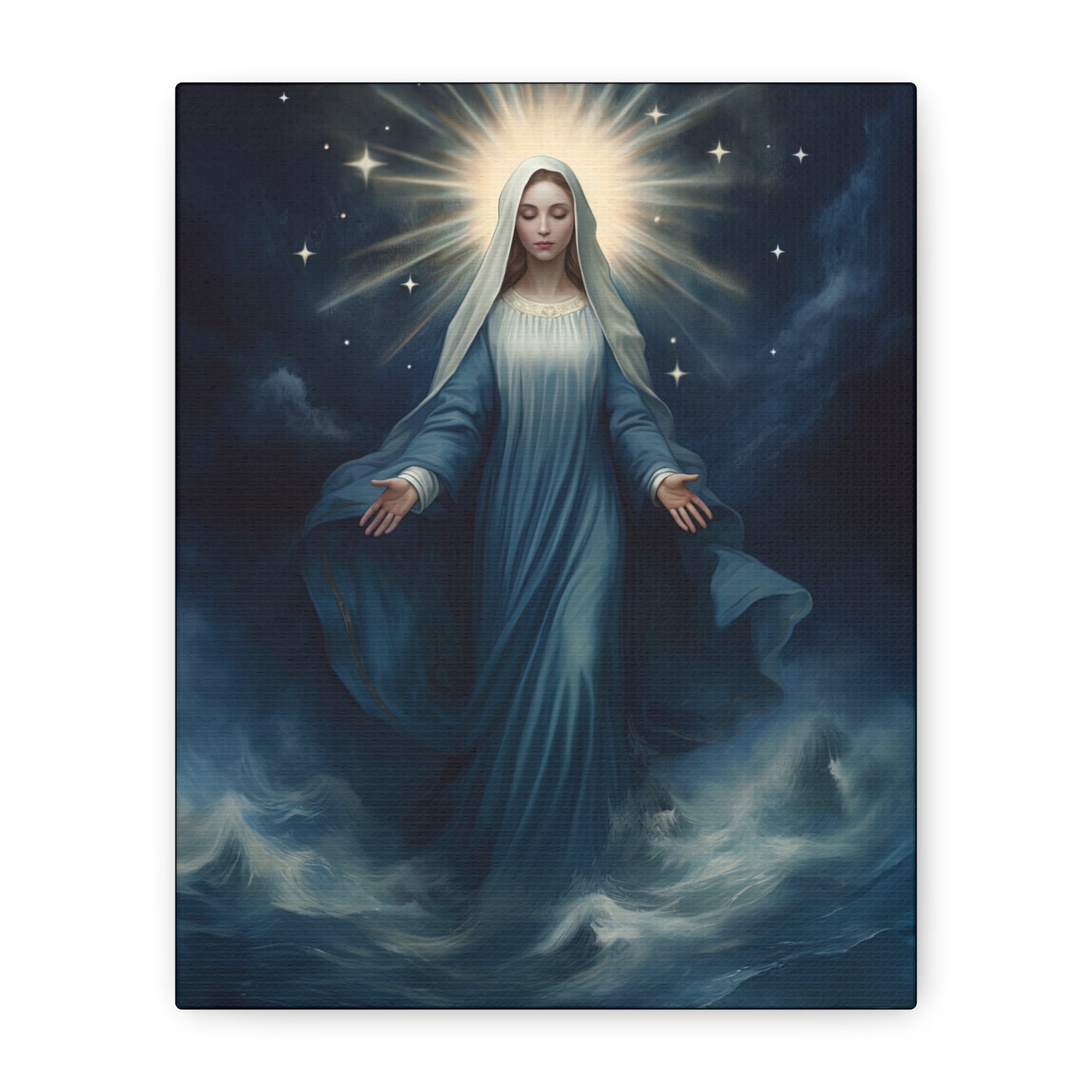 Our Lady Star of the Sea Canvas Print - Multiple Sizes - Catholic Home art - Museum Wrapped Canvas - Stella Maris