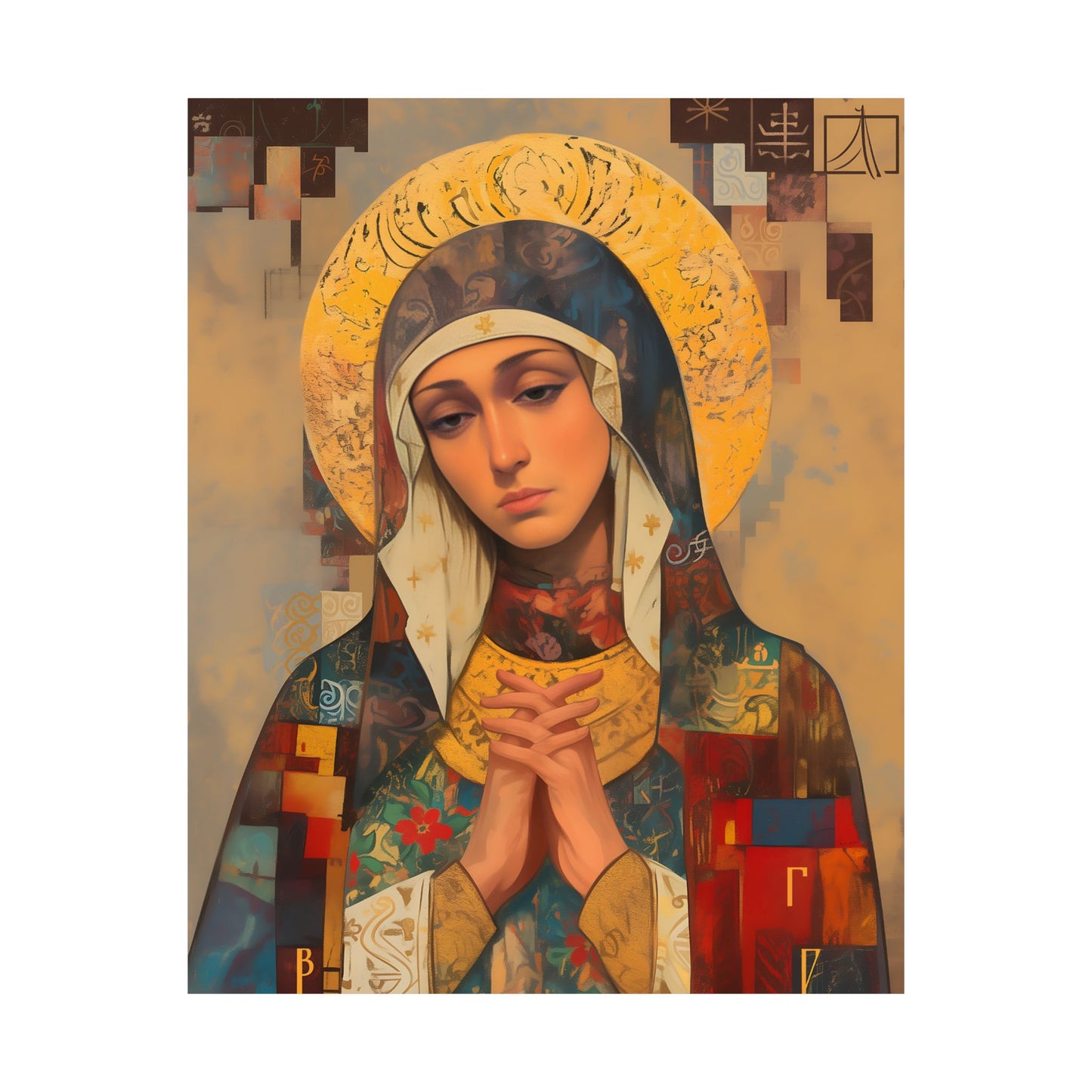 Virgin Mary - Holy Mother of Grace Poster Print - Sanctified Souls Print - Multiple Sizes - Premium Posters - Catholic Art