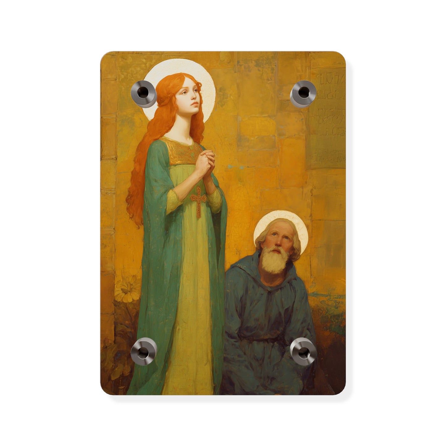 Saints Cyprian and Justina Wall Art Panel - Ready to Hang Acrylic Print - Catholic Saint Art - Patron Saint Print - Martyr Art
