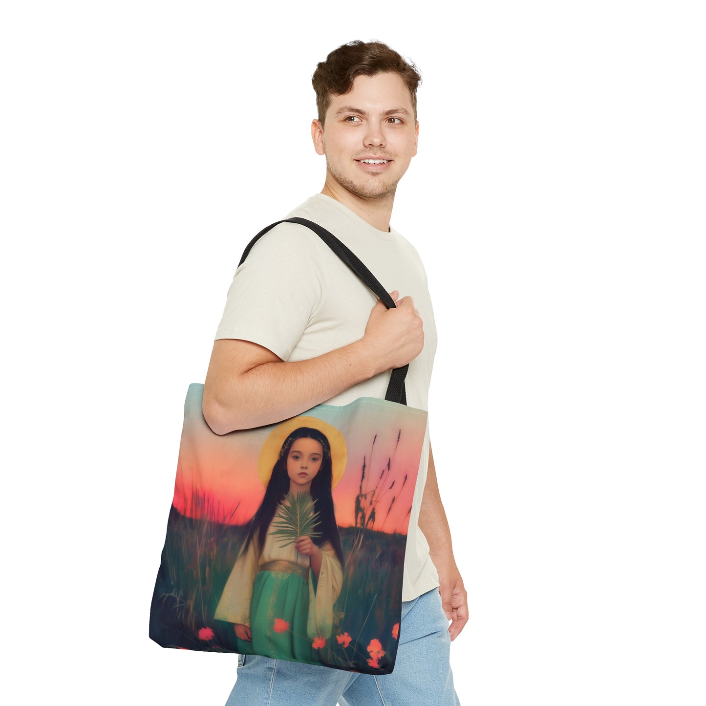 Saint Charity - Tote Bag - Large Medium Small Faith Art Bag - Bible Study Faith Purse - Double Sided Prayer Tote - Catholic Saint