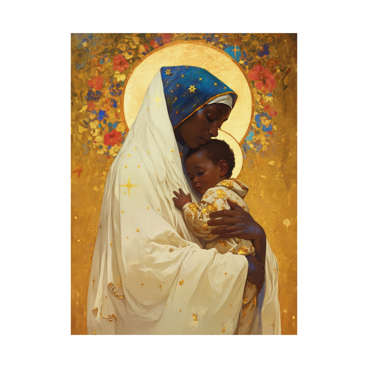 Queen of Peace and Love- Our Lady of Kibeho's Message - Sanctified Souls Print - Multiple Sizes - Premium Posters - Catholic Art - Christian