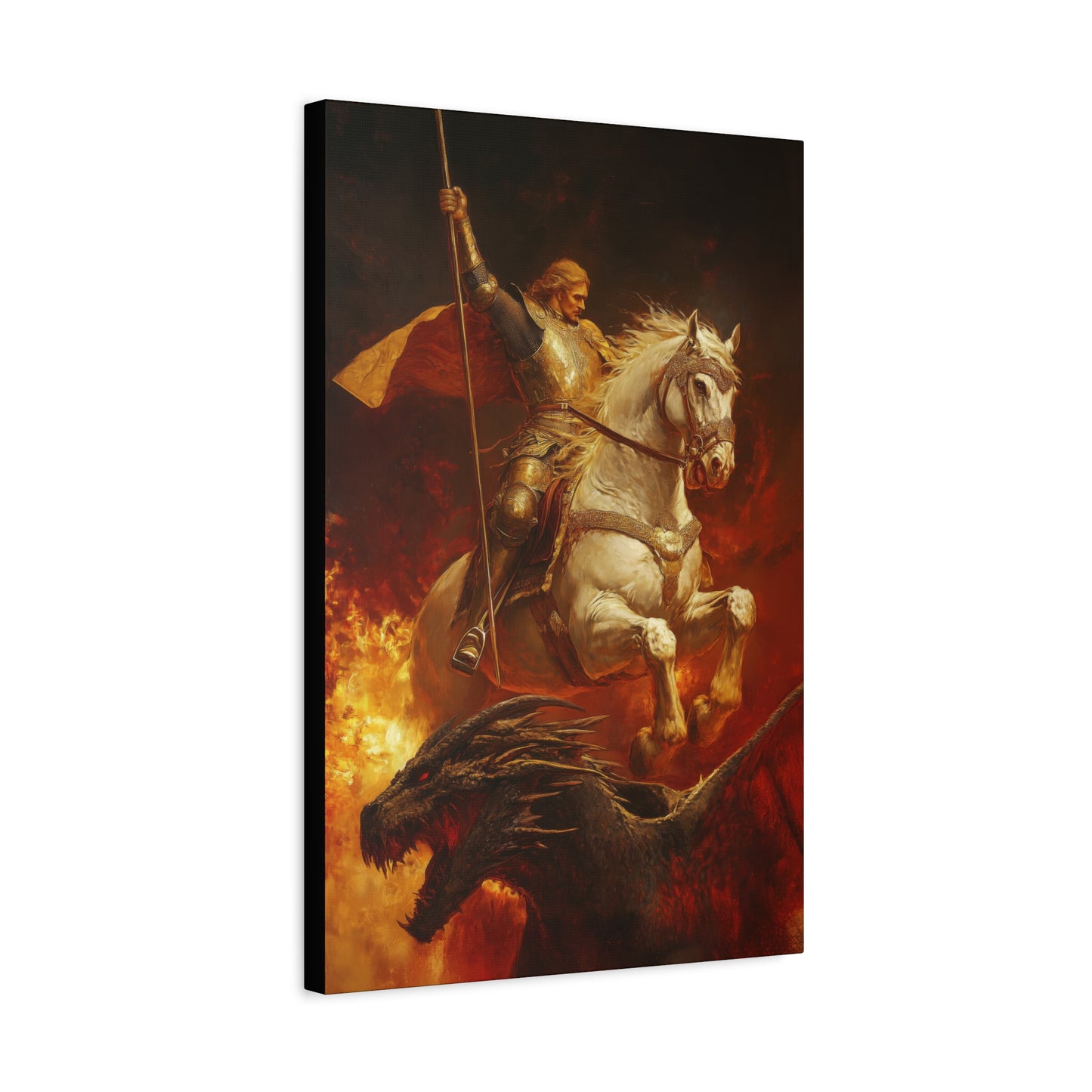 Saint George - Museum Wrapped Canvas - Sanctified Souls Print - Religious Art for your Home - Catholic Patron Saint Art