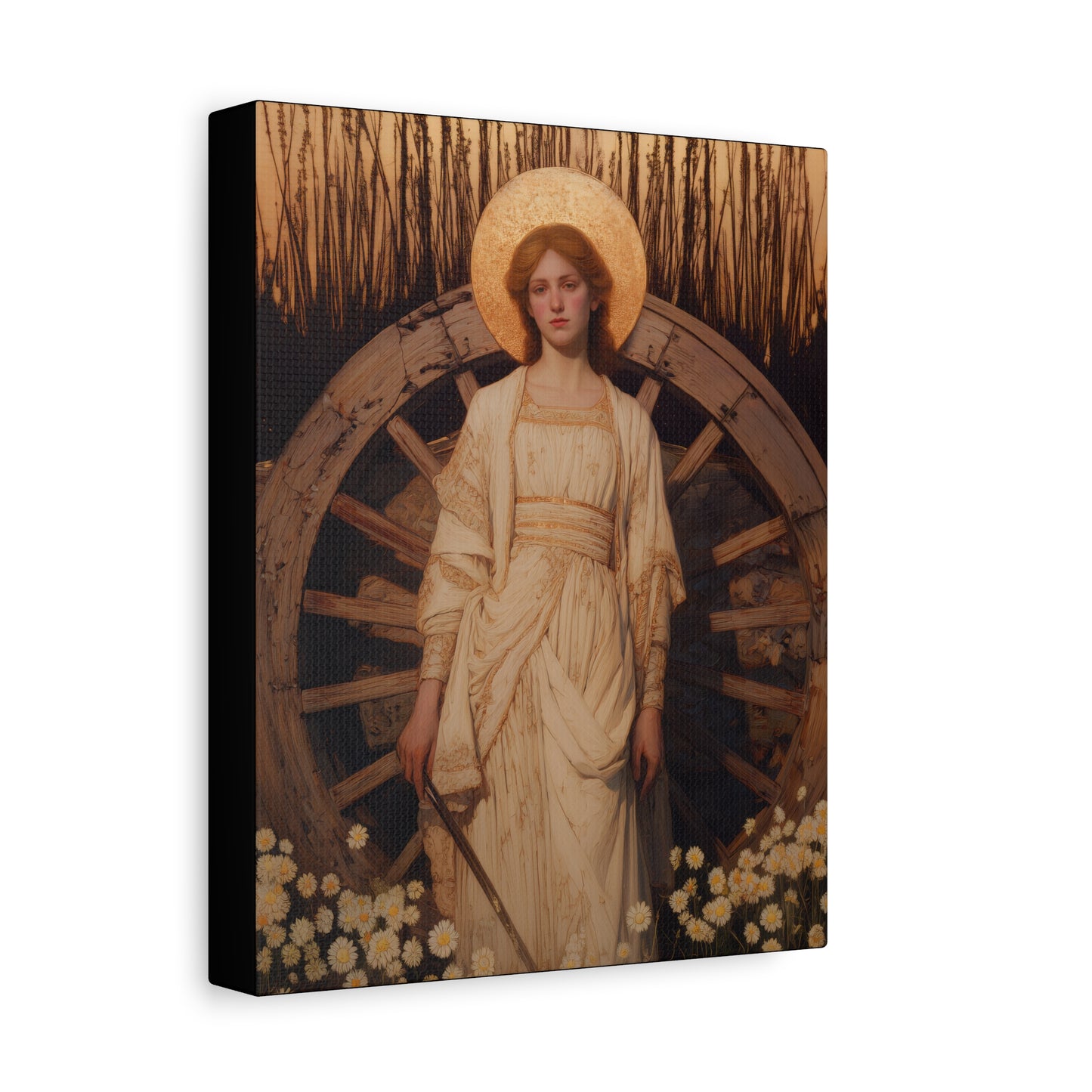 Saint Catherine of Alexandria - Museum Wrapped Canvas - Sanctified Souls Print - Religious Art for your Home - Catholic Patron Saint Art