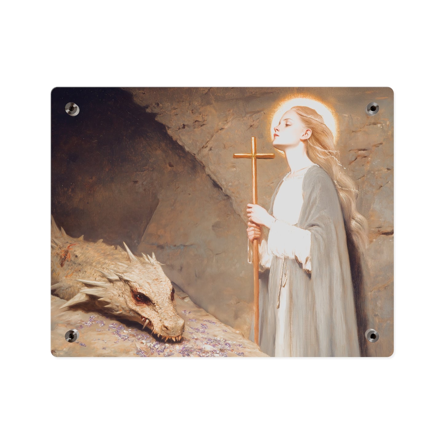 Saint Margaret of Antioch Wall Art Panel - Ready to Hang Acrylic Print - Catholic Saint Art - Patron Saint Print - No Frame needed