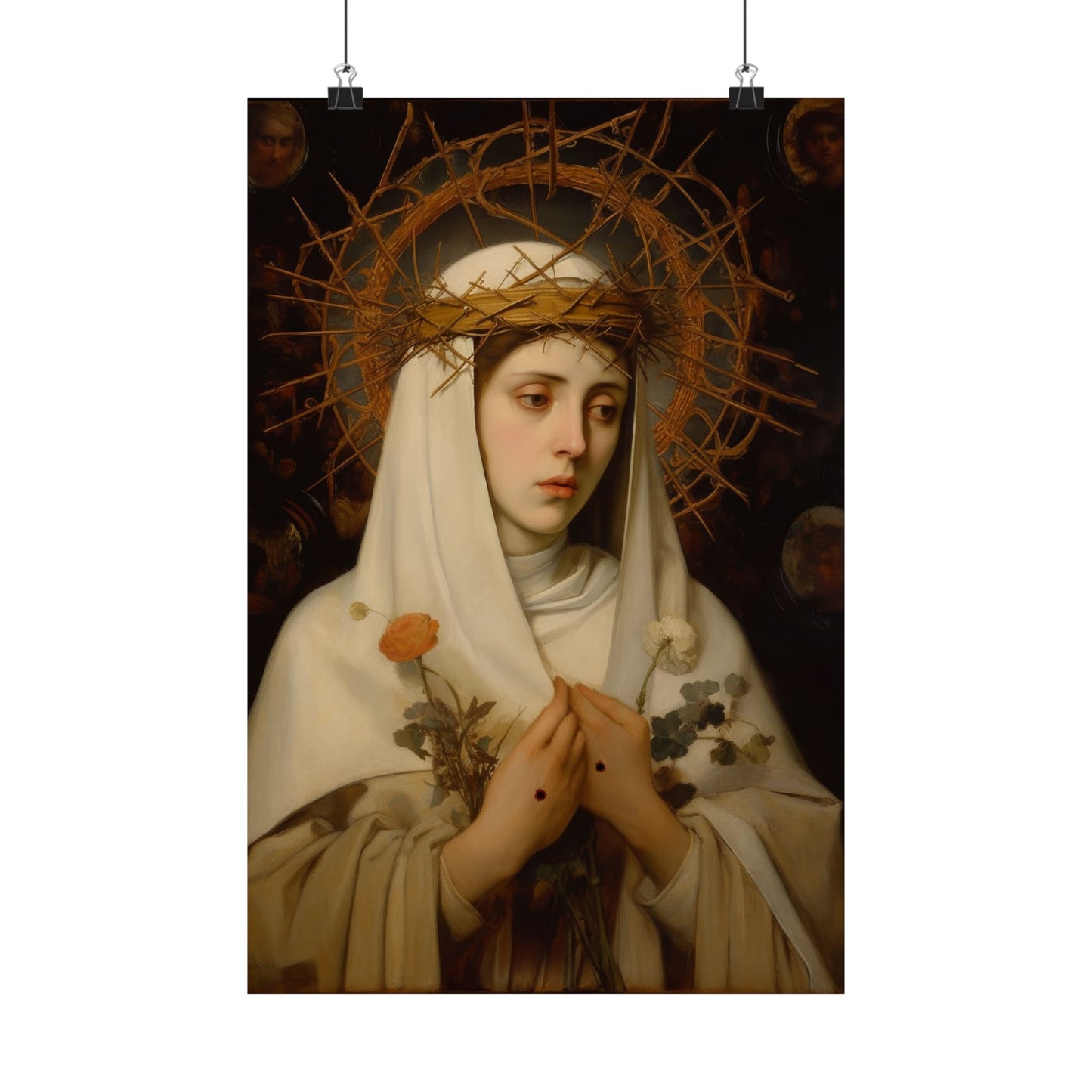 Saint Catherine of Siena - Sanctified Souls Print - Multiple Sizes - Premium Matte Vertical Posters - Catholic Saint Art