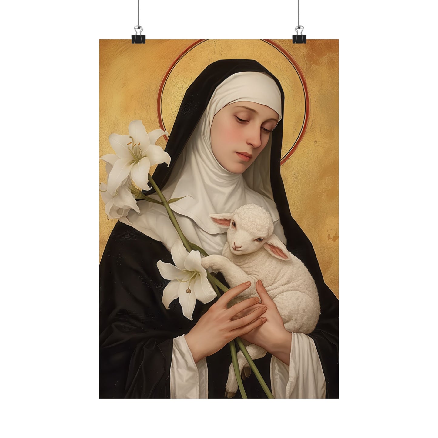 Saint Agnes of Montepulciano Poster Print - Sanctified Souls Print - Multiple Sizes - Premium Posters - Catholic Art for your home