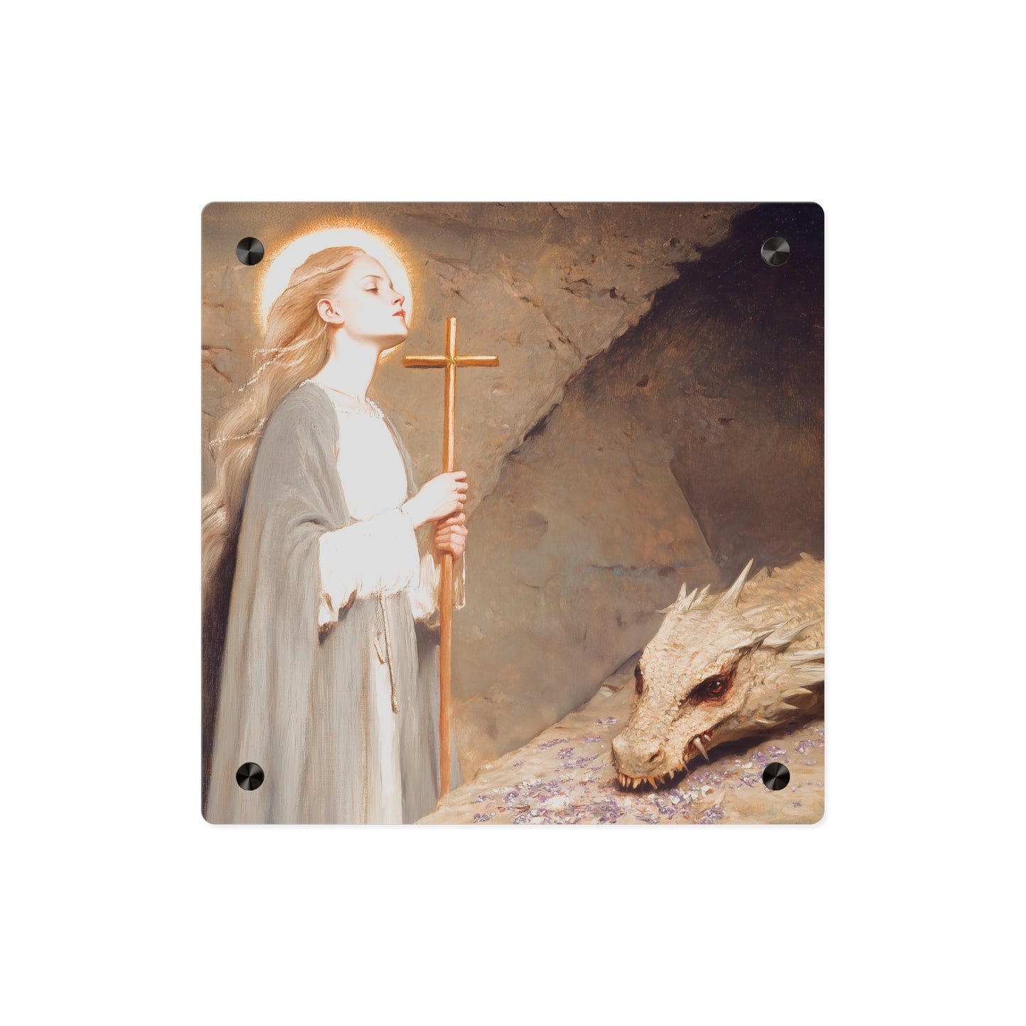 Saint Margaret of Antioch Wall Art Panel - Ready to Hang Acrylic Print - Catholic Saint Art - Patron Saint Print - No Frame needed