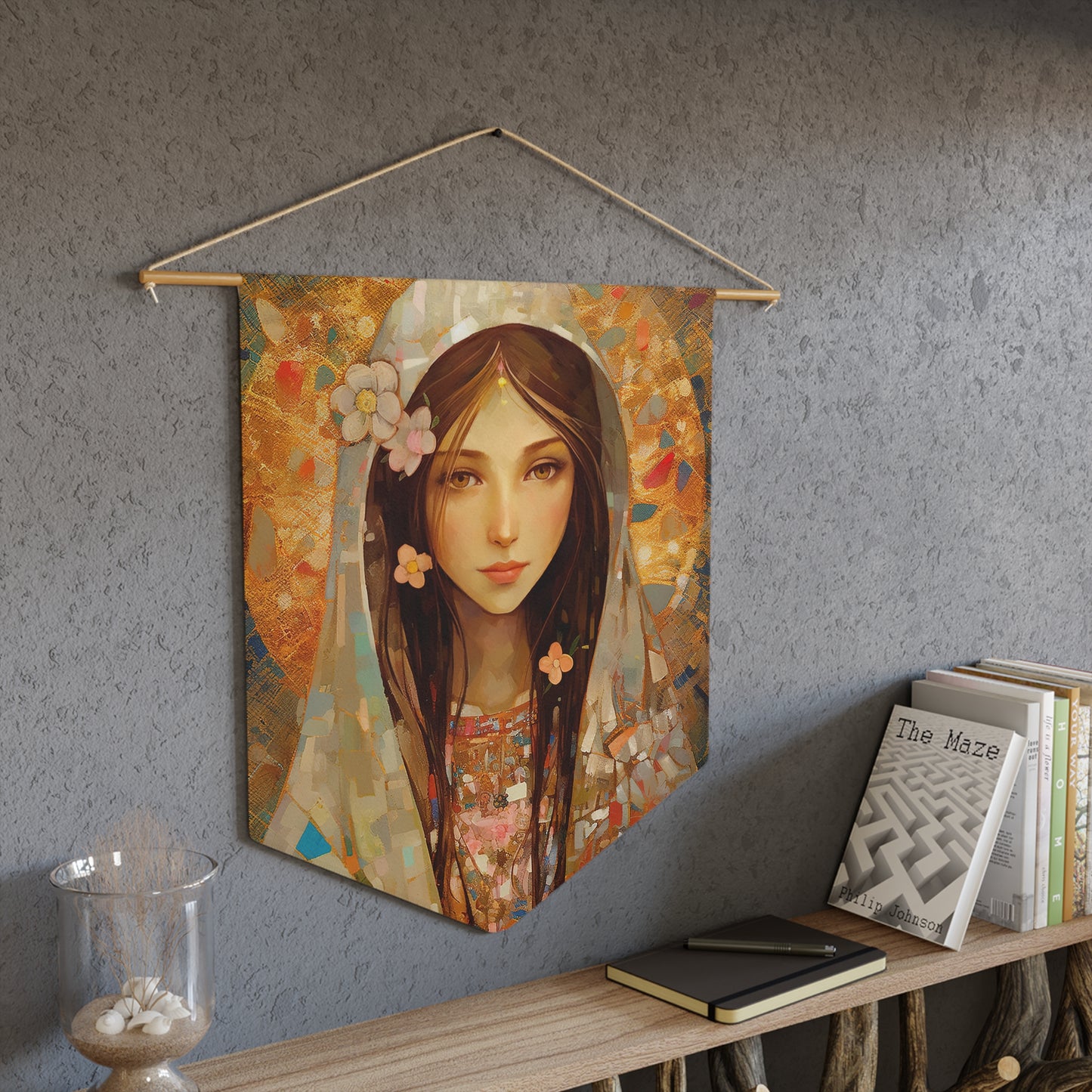 Saint Maria Goretti Wall Banner / Wall Hanging / Pennant - Religious Art for your home - Prayer room - Catholic Art - Large - 18" x 21"
