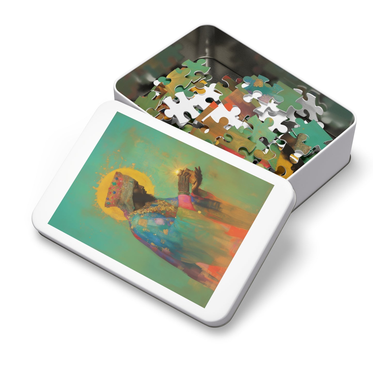 Balthazar and the Gift of Foretold Sorrow - 3 Wise Men - Puzzle and Keepsake Tin - Religious Jigsaw Puzzle (30, 110, 252, 500,1000-Piece)