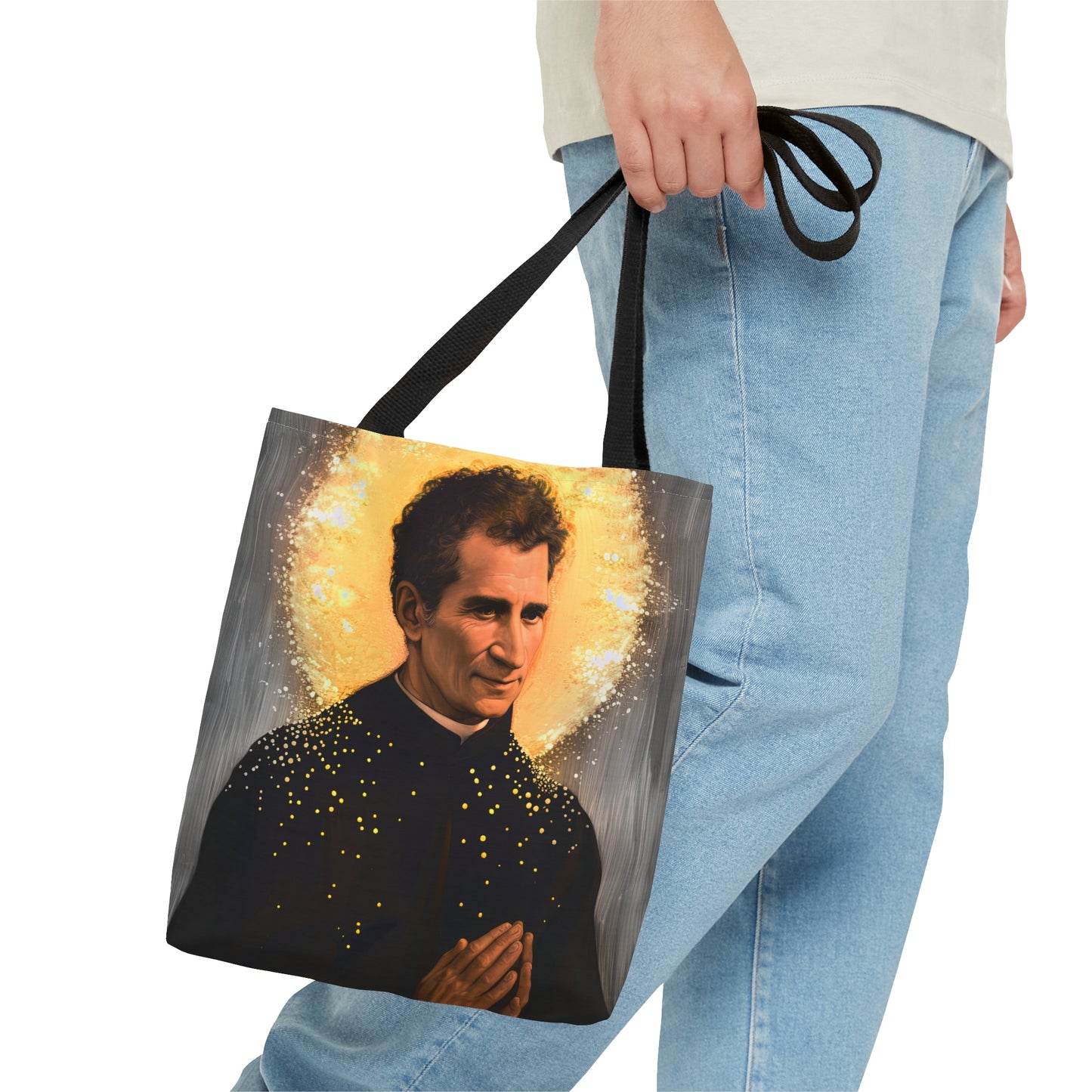 Saint John Bosco Tote Bag - Purse - Three sizes - Large Medium Small Faith Art Bag - Catholic faith carry-all purse - Double Sided