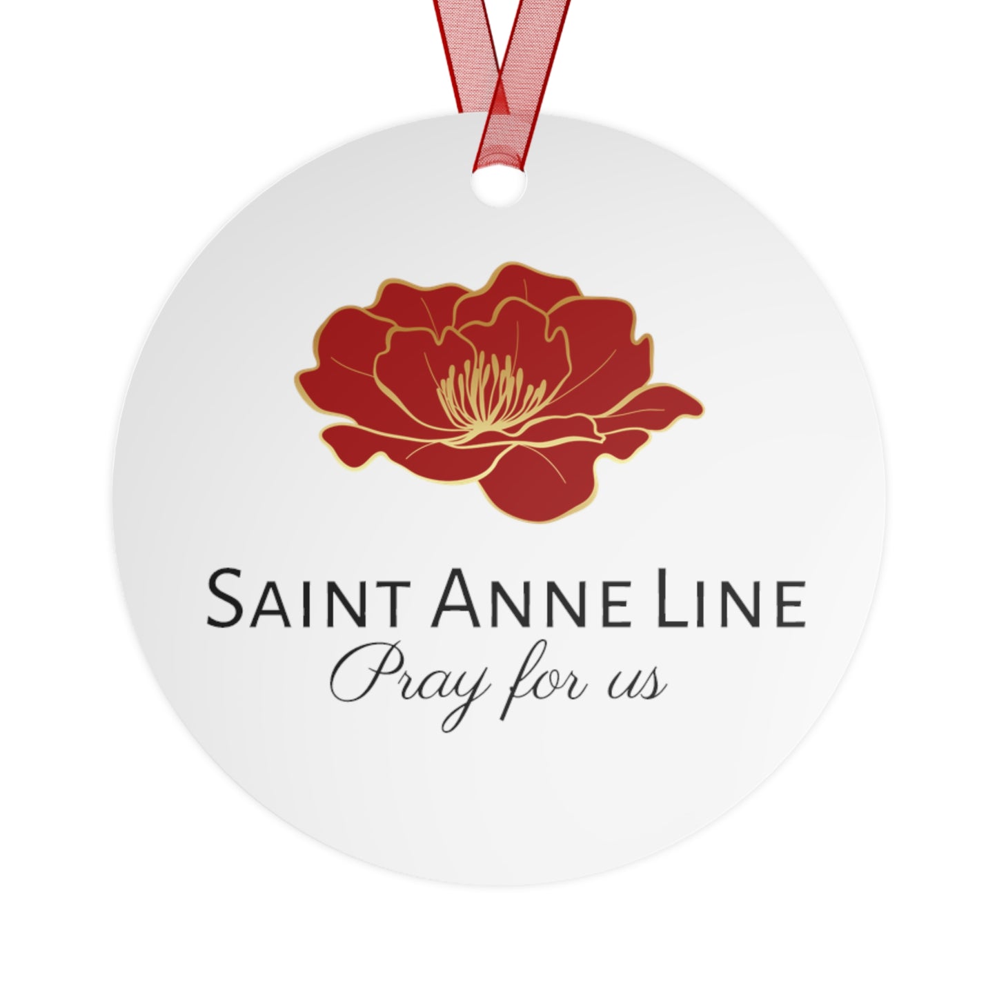 Saint Anne Line Metal Ornament - Religious Holiday Christmas Ornament and Keepsake - Anna Line - Catholic Prayer Ornament - Gift Item