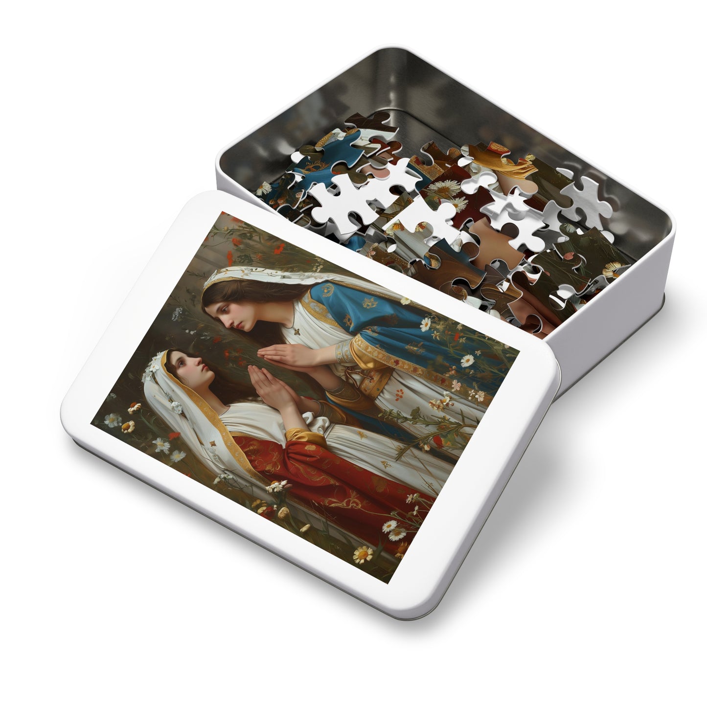 Saints Emiliana and Trasilla - Puzzle and Keepsake Tin - Religious Jigsaw Puzzle (30, 110, 252, 500,1000-Piece) - Religious Puzzle
