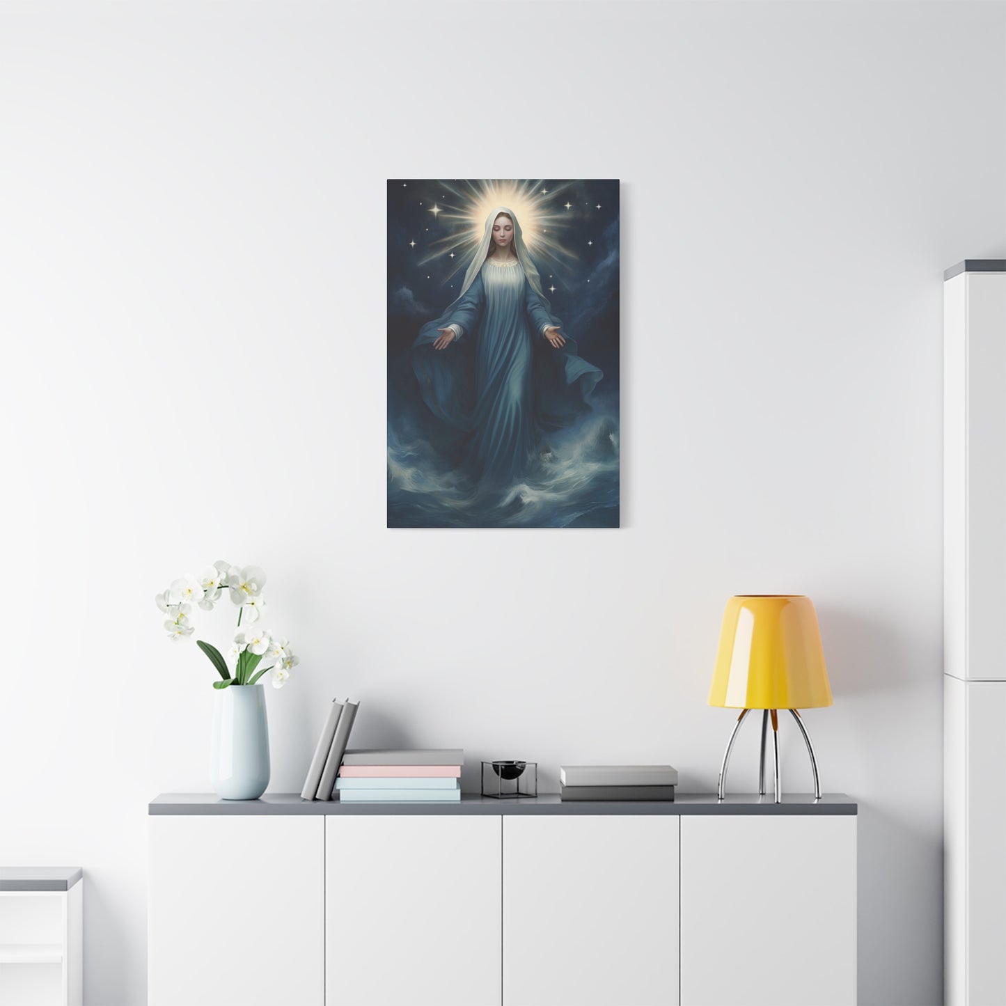 Our Lady Star of the Sea Canvas Print - Multiple Sizes - Catholic Home art - Museum Wrapped Canvas - Stella Maris