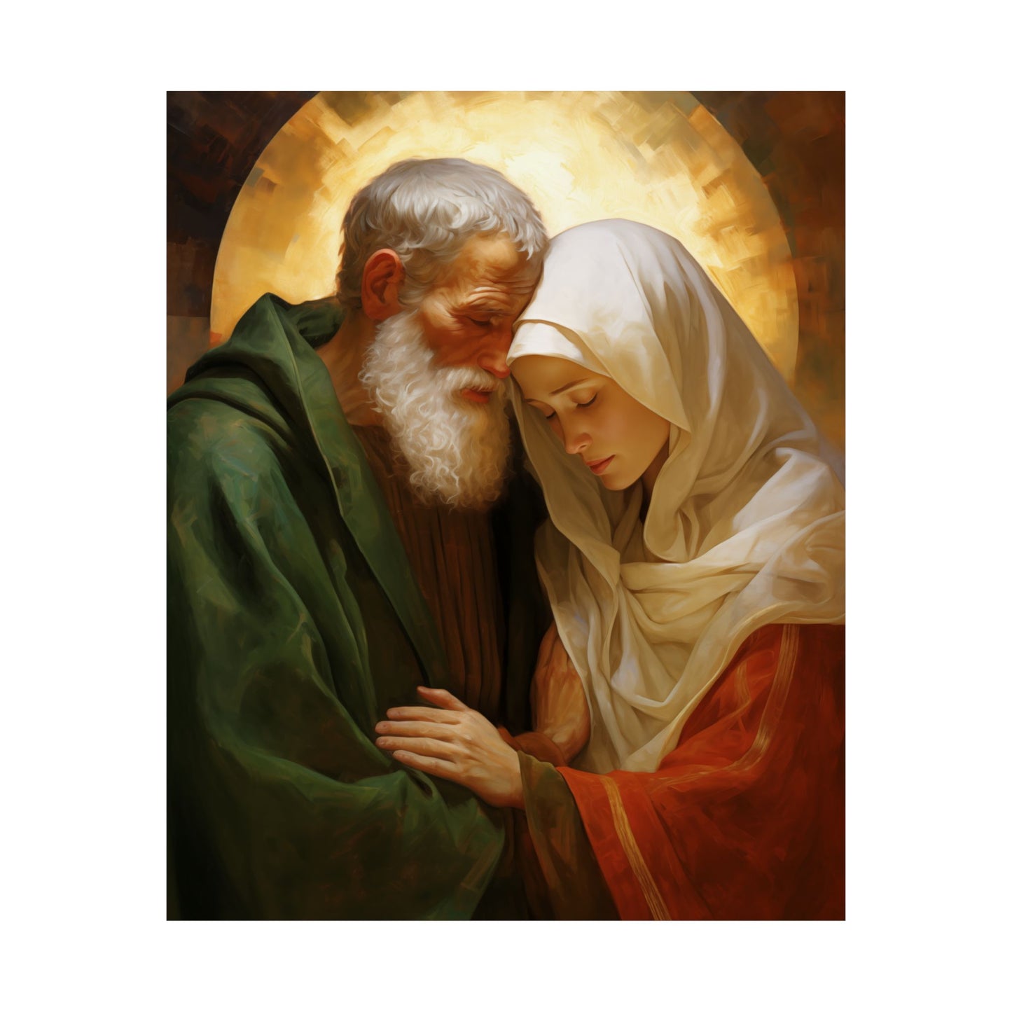 Saints Zechariah and Elizabeth - Sanctified Souls Print - Multiple Sizes - Premium Matte Vertical Posters - Catholic Art for the home