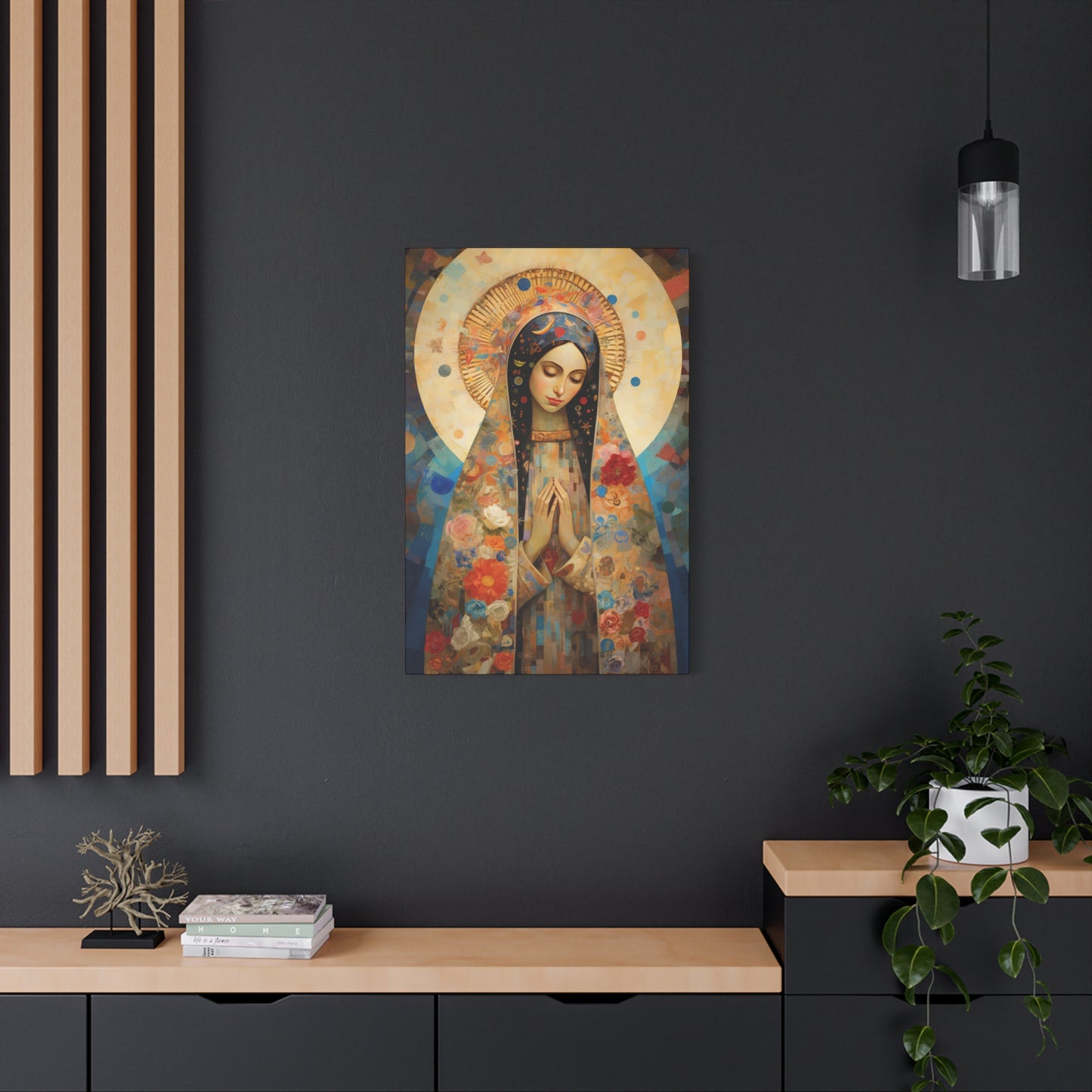 Lady of Guadalupe Icon of Love Museum Wrapped Canvas Print - Multiple Sizes - Catholic Home art