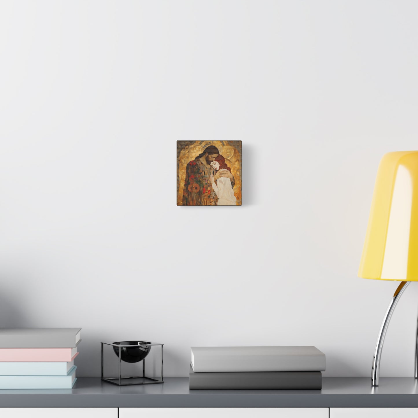 Christ Embracing Mary Magdalene Museum Wrapped Canvas - Sanctified Souls Print -Based on Klimt's The Kiss - Religious Catholic Art