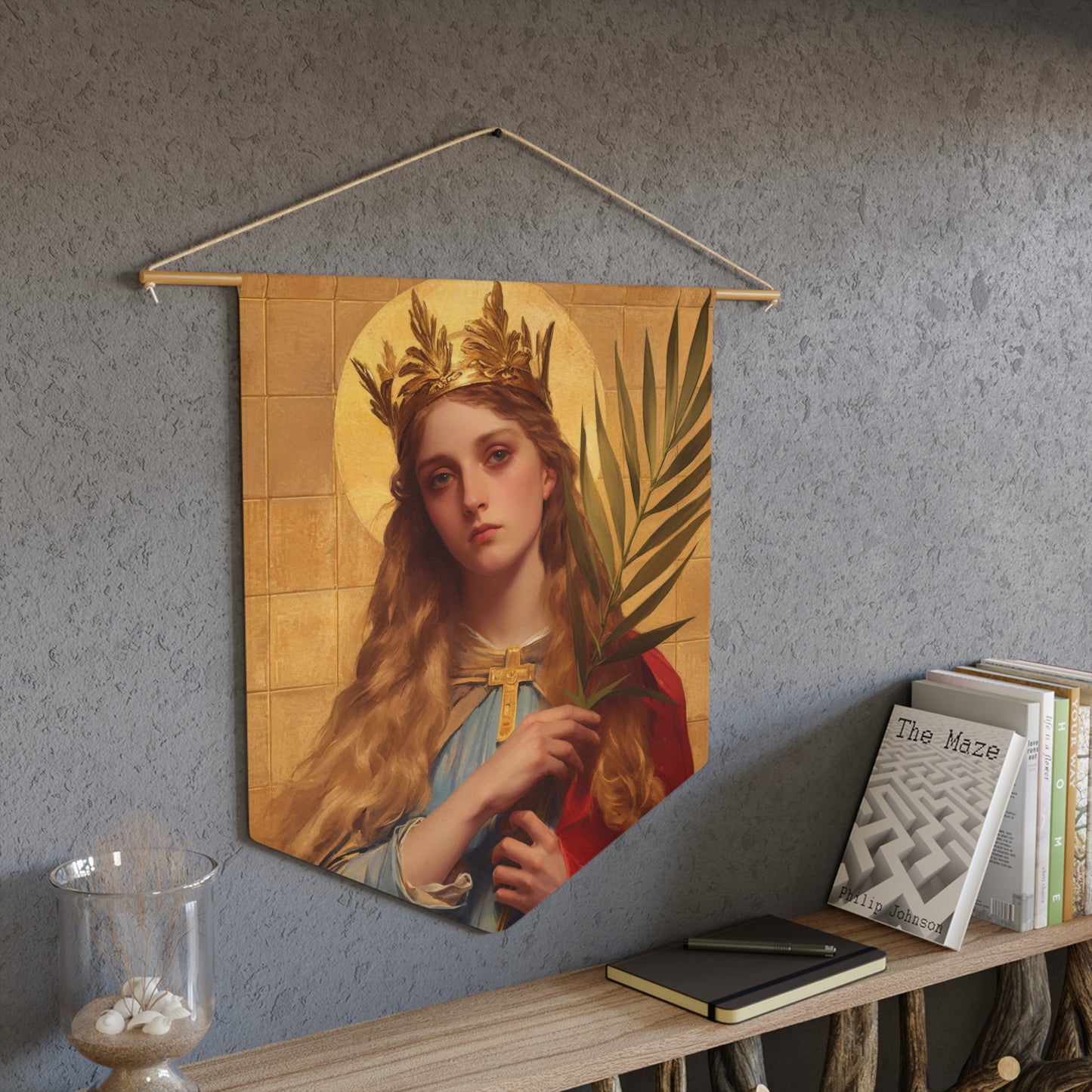 Saint Agrippina - Wall Banner / Wall Hanging - Christian Art - Prayer room - 18" x 21"